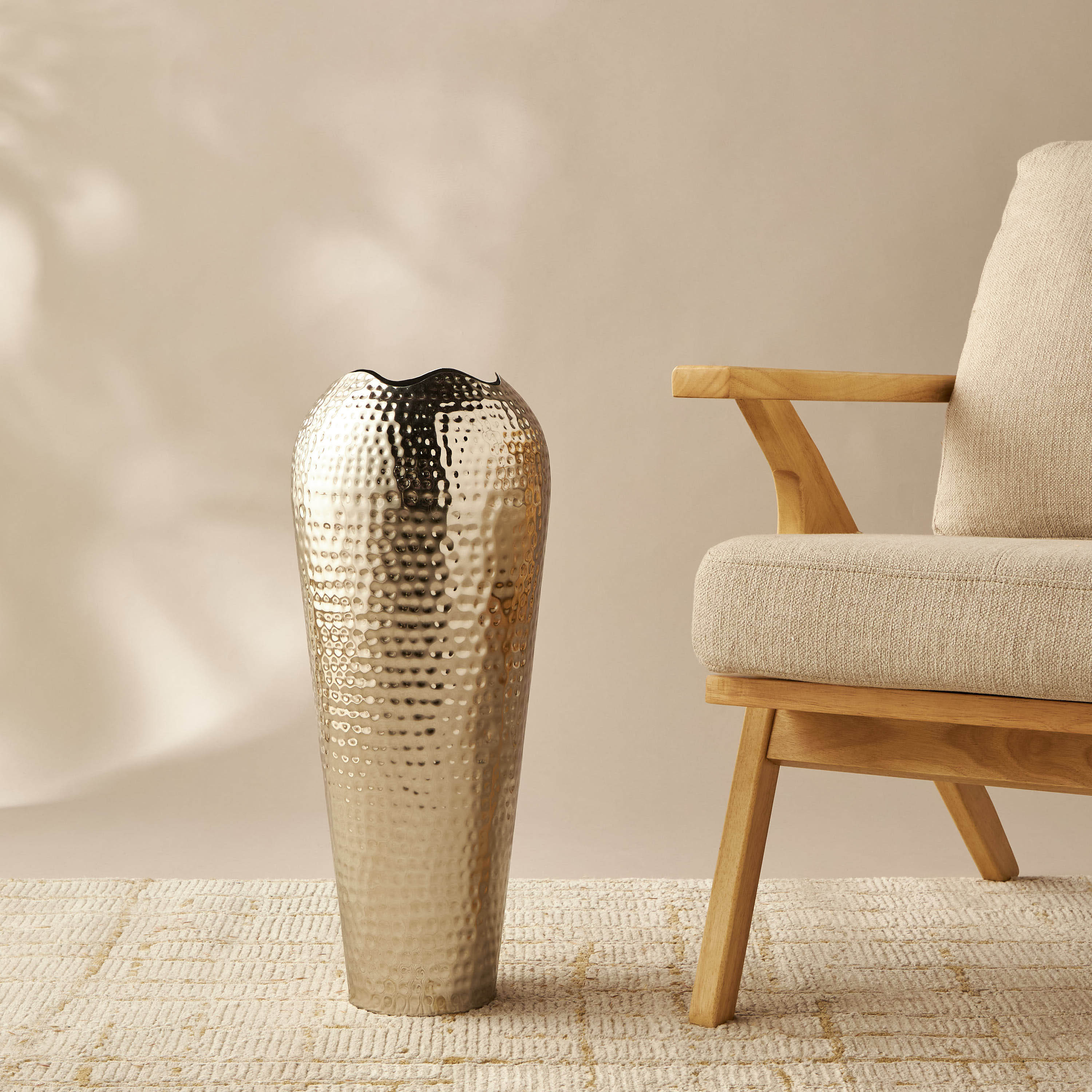 Hammered Decorative Vase - 25x25x60 cms-household-decor-vasesandbowls-image-2