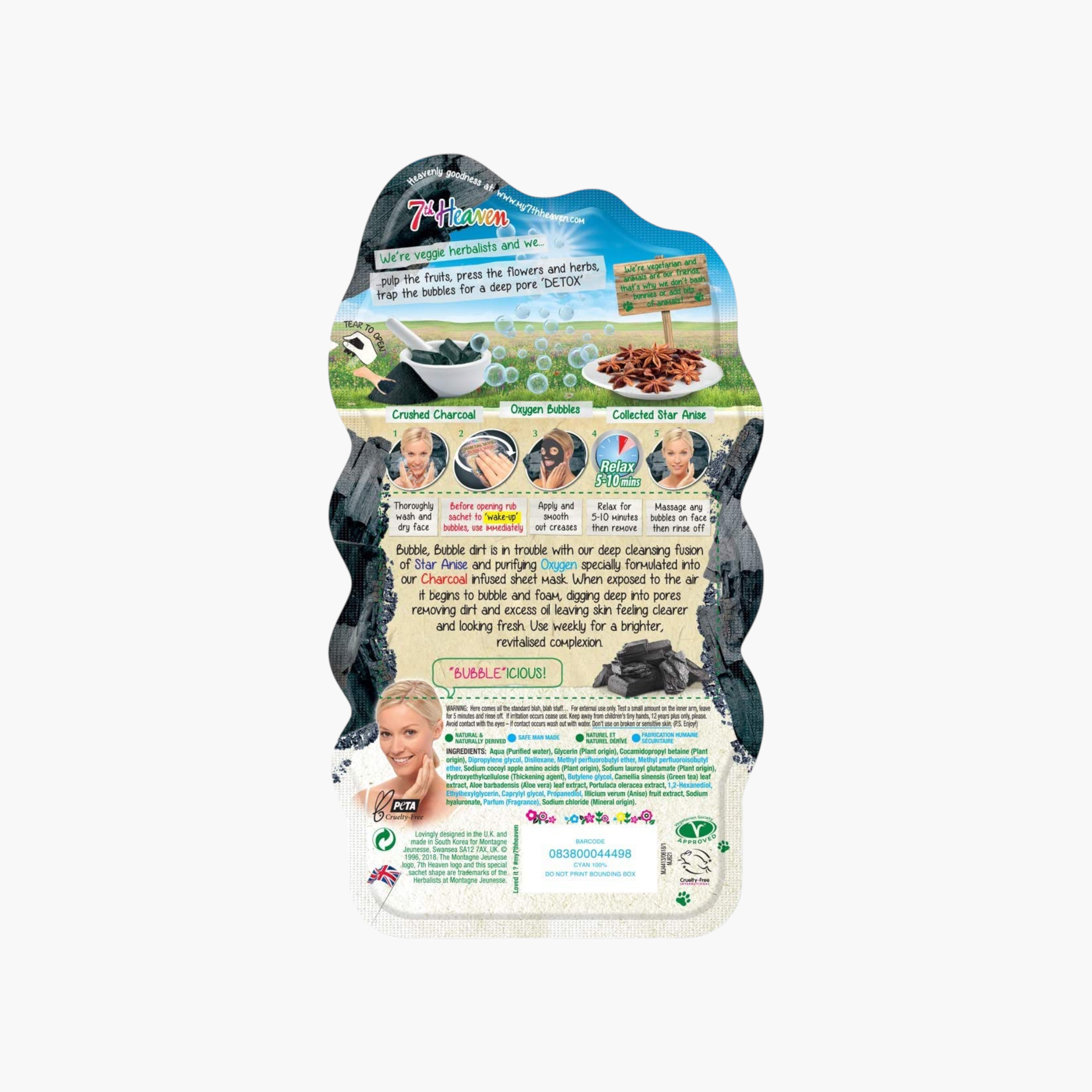 7TH HEAVEN Charcoal Detox Bubble Sheet Mask - 20 gms-beautyandpersonalcare-skin-masks-masksandpeels-image-2