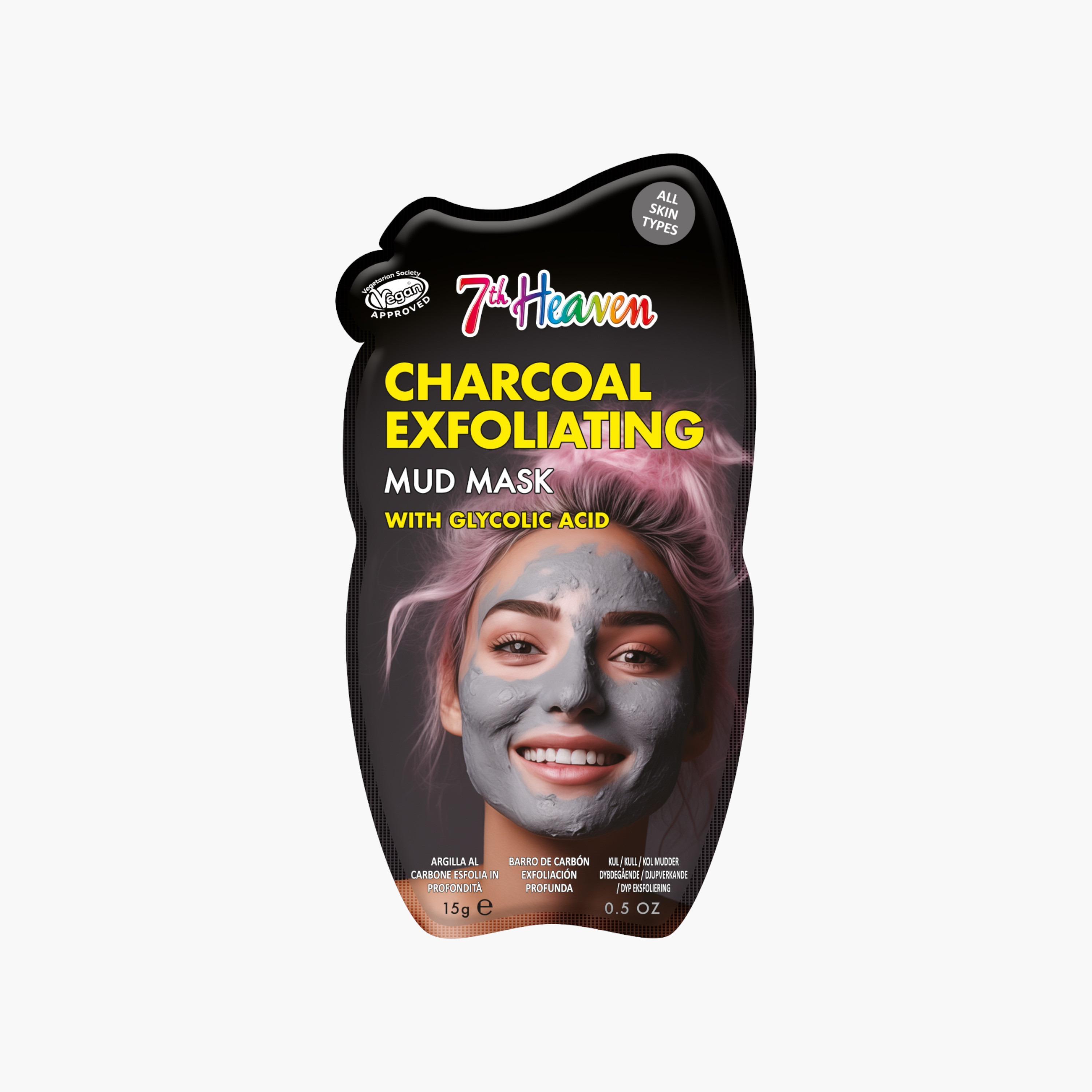 ماسك الطين المقشر مع الفحم وحمض الجليكوليك 15 جرام من سفنث هيفن-beautyandpersonalcare-skin-masks-masksandpeels-image-1