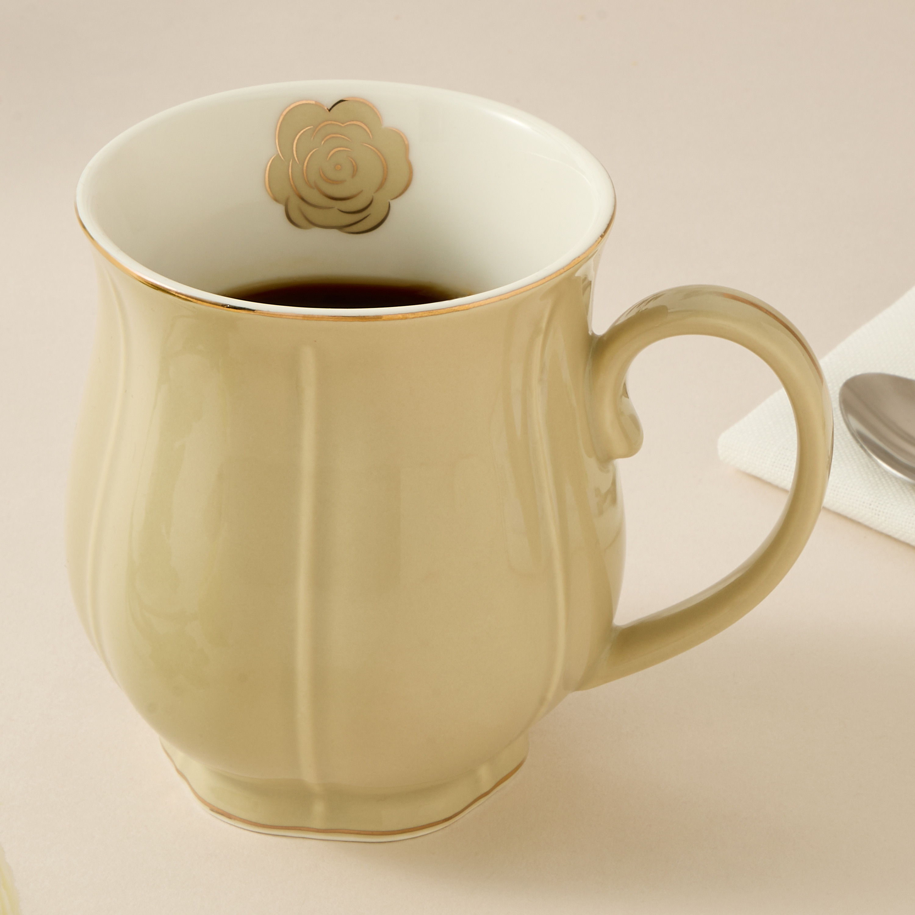 Rose Accent Porcelain Mug - 330 ml-household-dining-teaandcoffee-mugsandcups-image-1