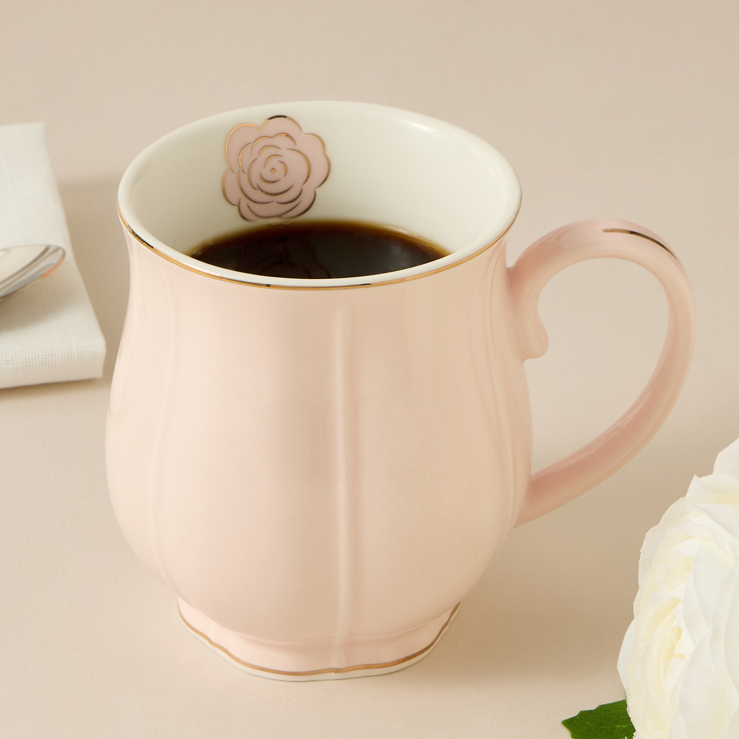 Rose Accent Porcelain Mug - 330 ml-household-dining-teaandcoffee-mugsandcups-image-1