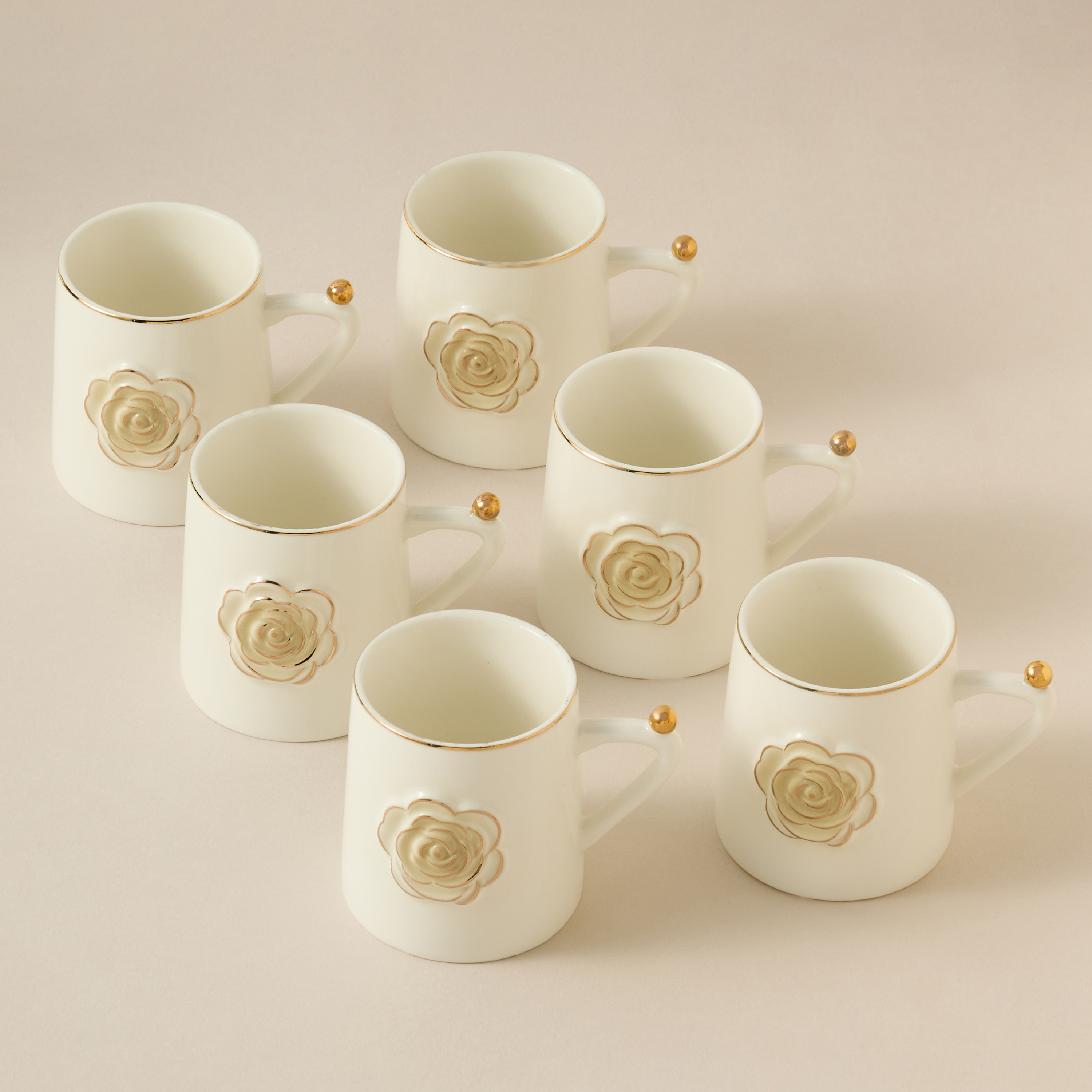 طقم فناجين بورسلين 6 قطع بزينة زهور - 100 مل-household-dining-teaandcoffee-teaandcoffeesets-image-2