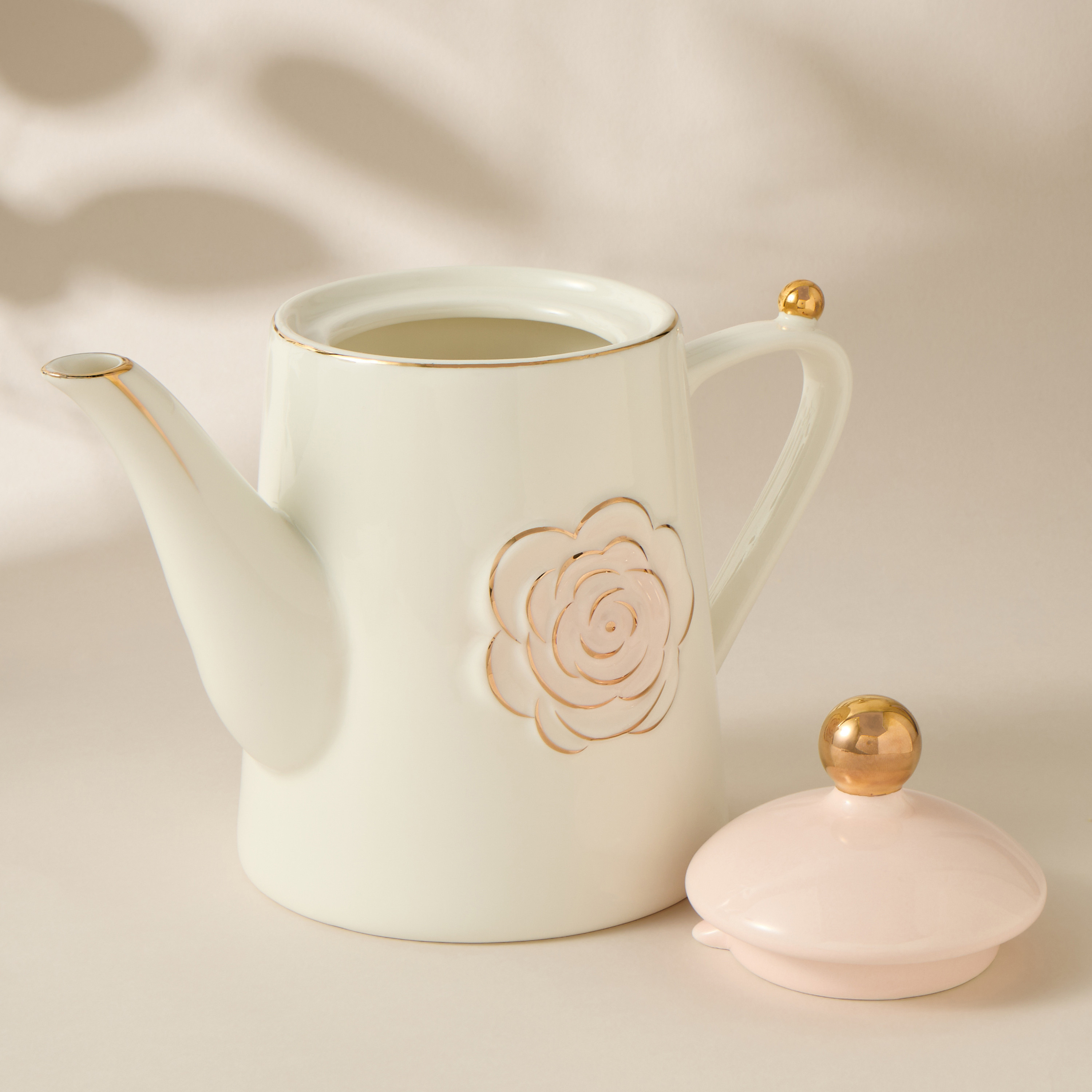 Rose Accent Porcelain Tea Pot - 1.2 L-household-dining-teaandcoffee-vacuumflaskscoffeeandteapots-image-2