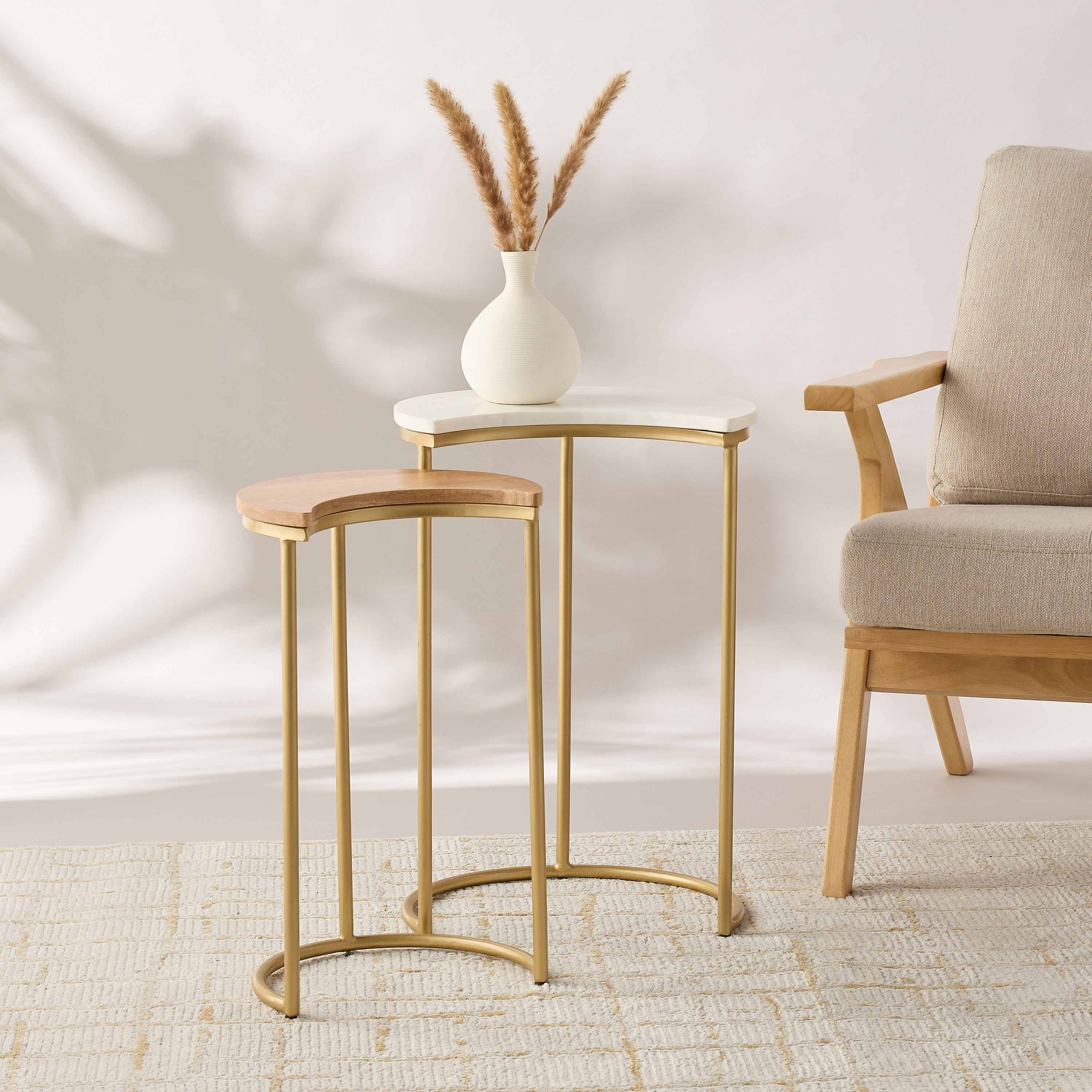 Crescent Shaped Nesting Tables - Set of 2-furniture-livingroom-sideandendtables-image-2