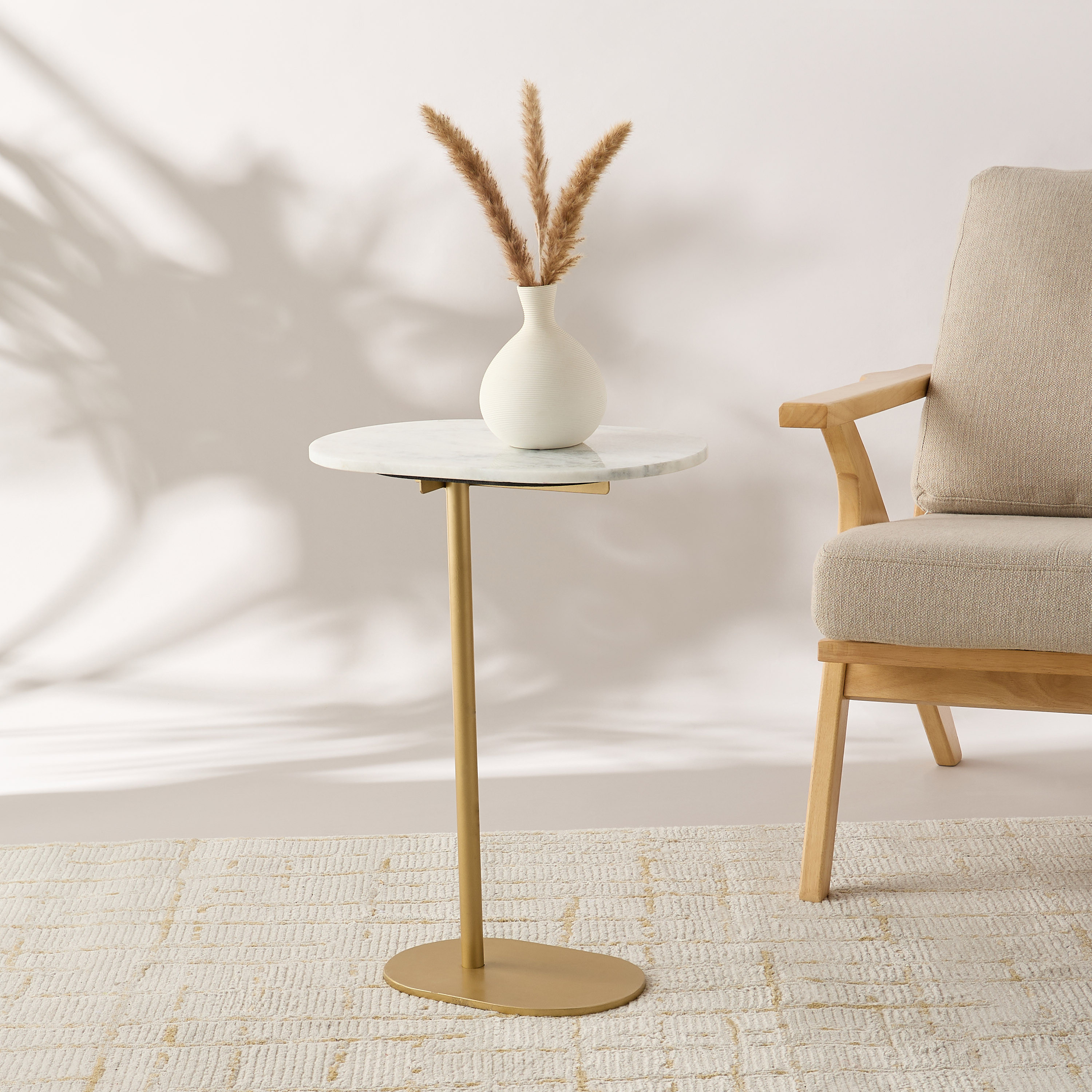 Marble Top C-Table - 46x62 cms-furniture-livingroom-sideandendtables-image-1