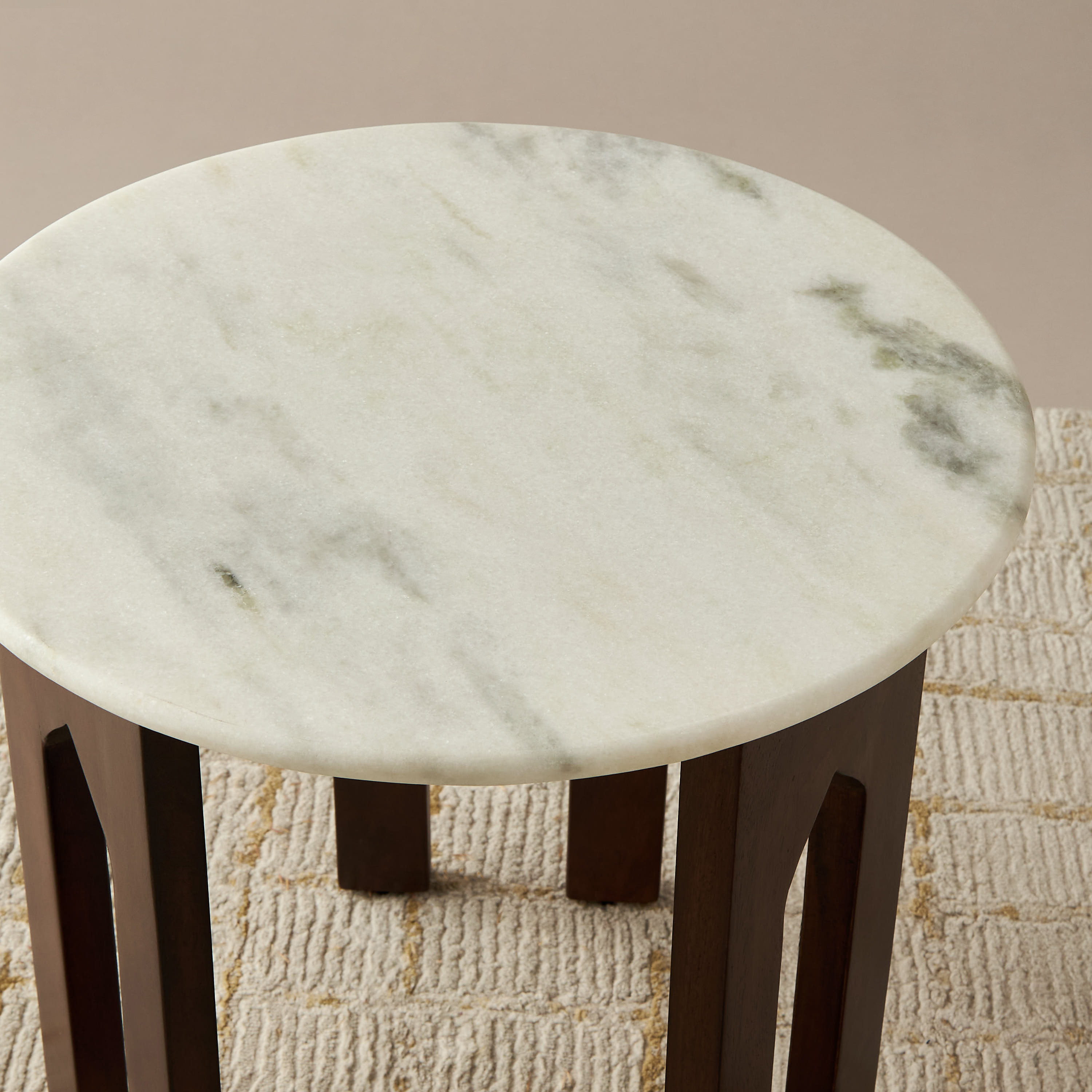 Round Marble Top Side Table - 46x46 cms-furniture-livingroom-sideandendtables-image-4