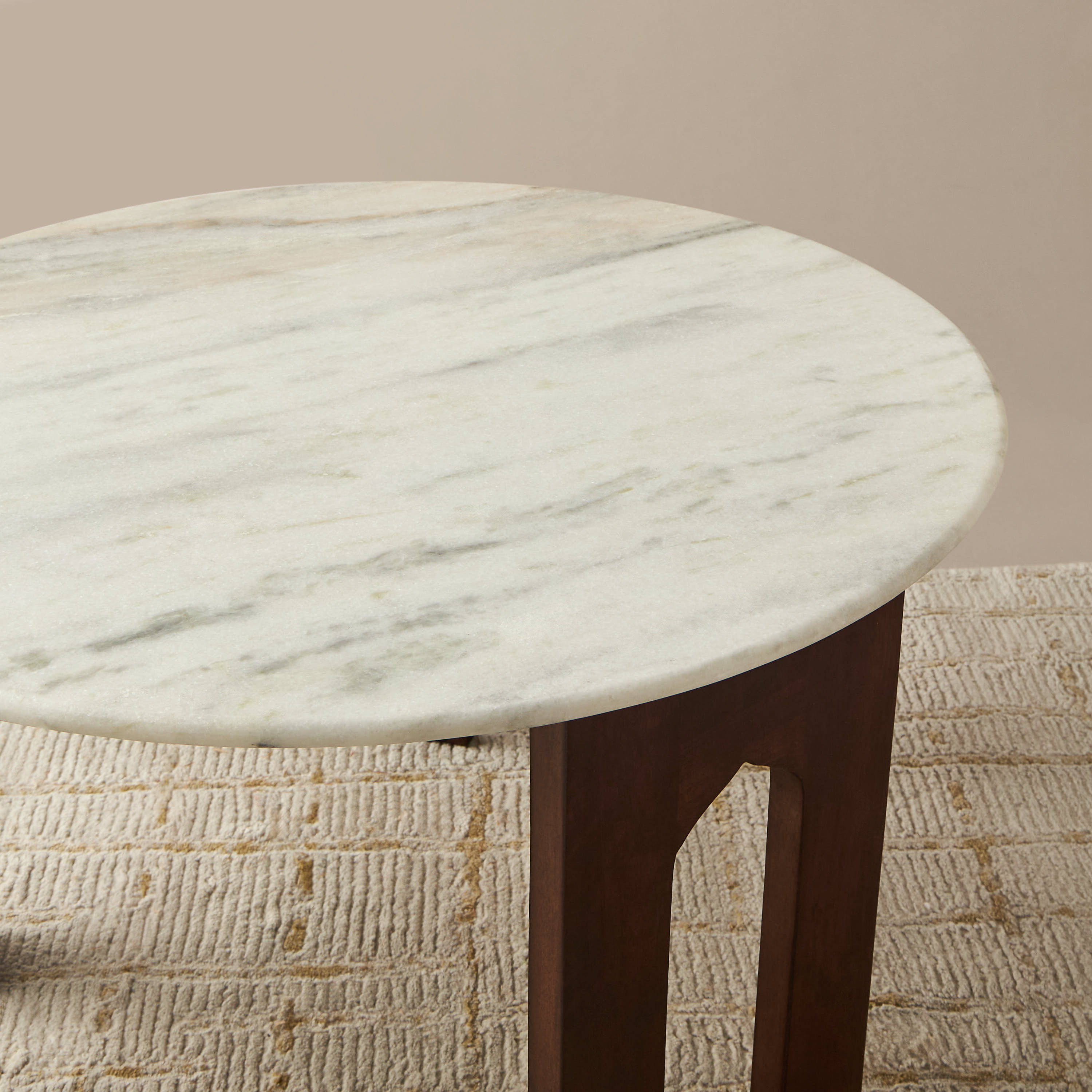 Round Marble Top Coffee Table - 76x45 cms-furniture-livingroom-coffeetables-image-3