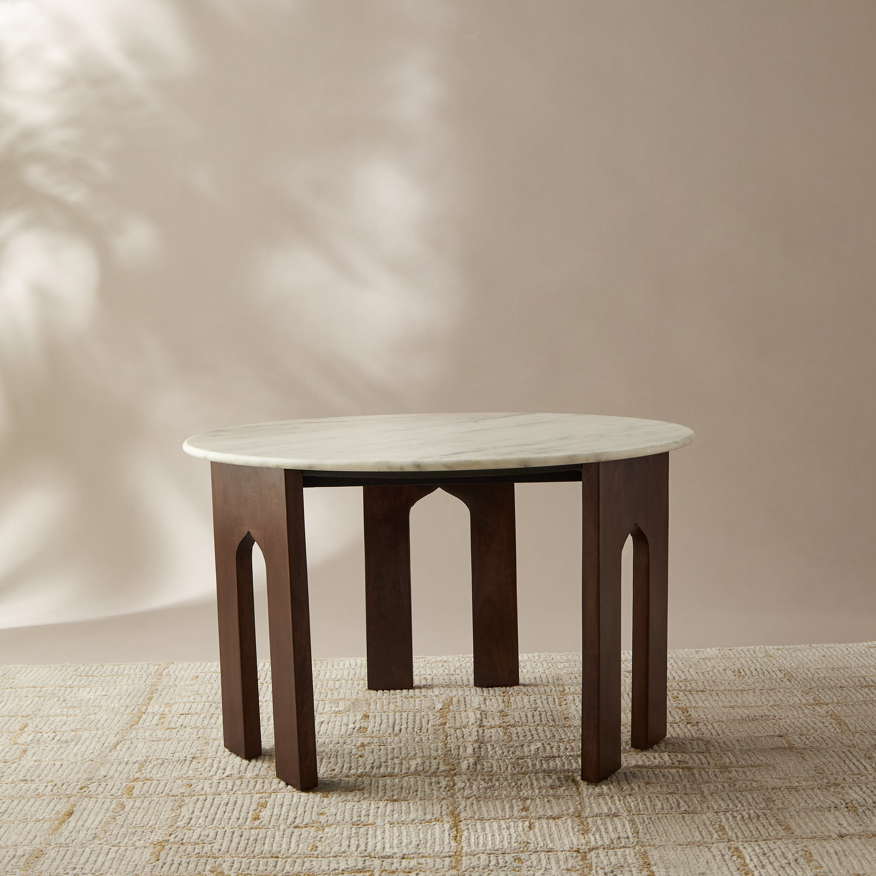 Round Marble Top Coffee Table - 76x45 cms-furniture-livingroom-coffeetables-image-4