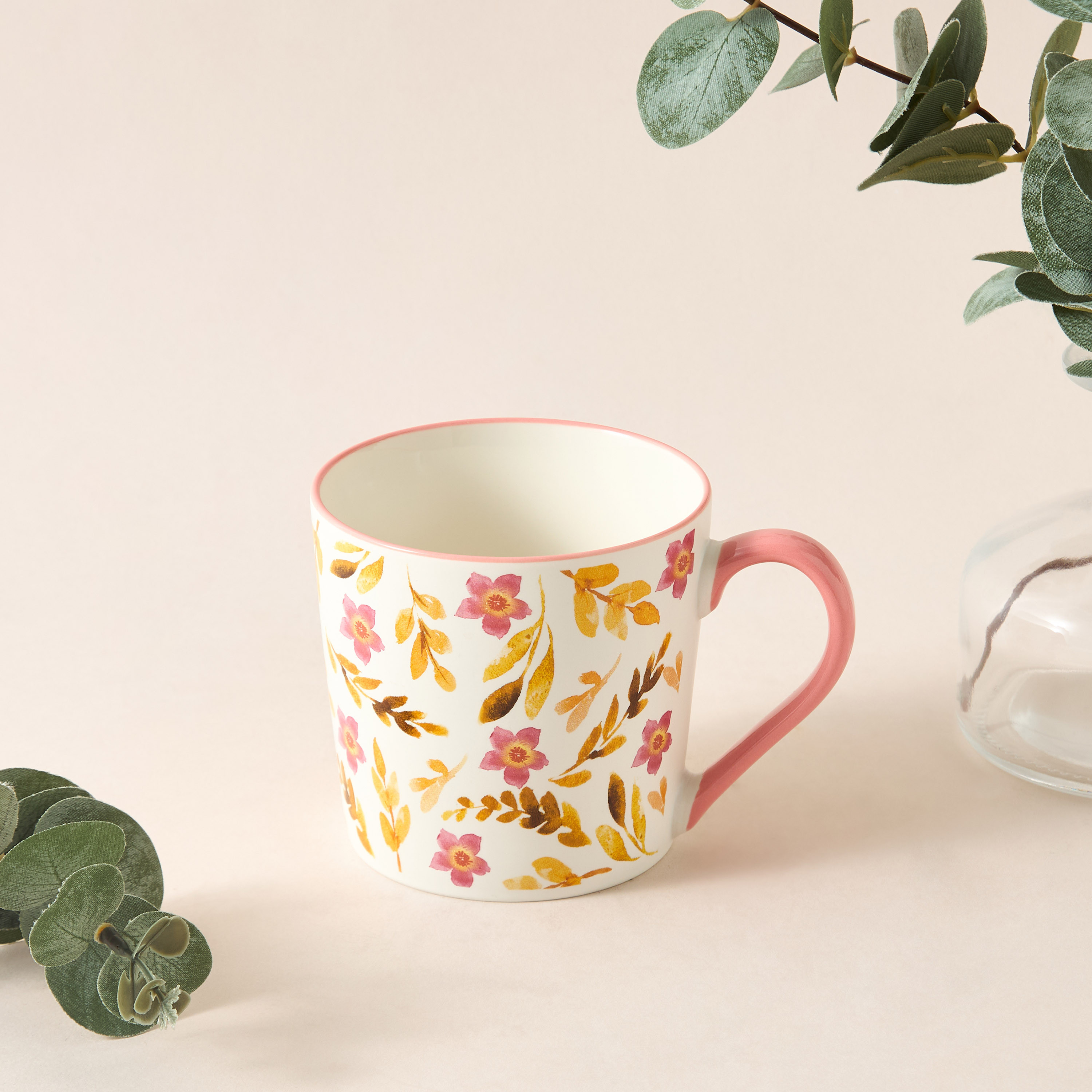 Floriva Floral Print Bone China Mug - 390 ml-household-dining-teaandcoffee-mugsandcups-image-1