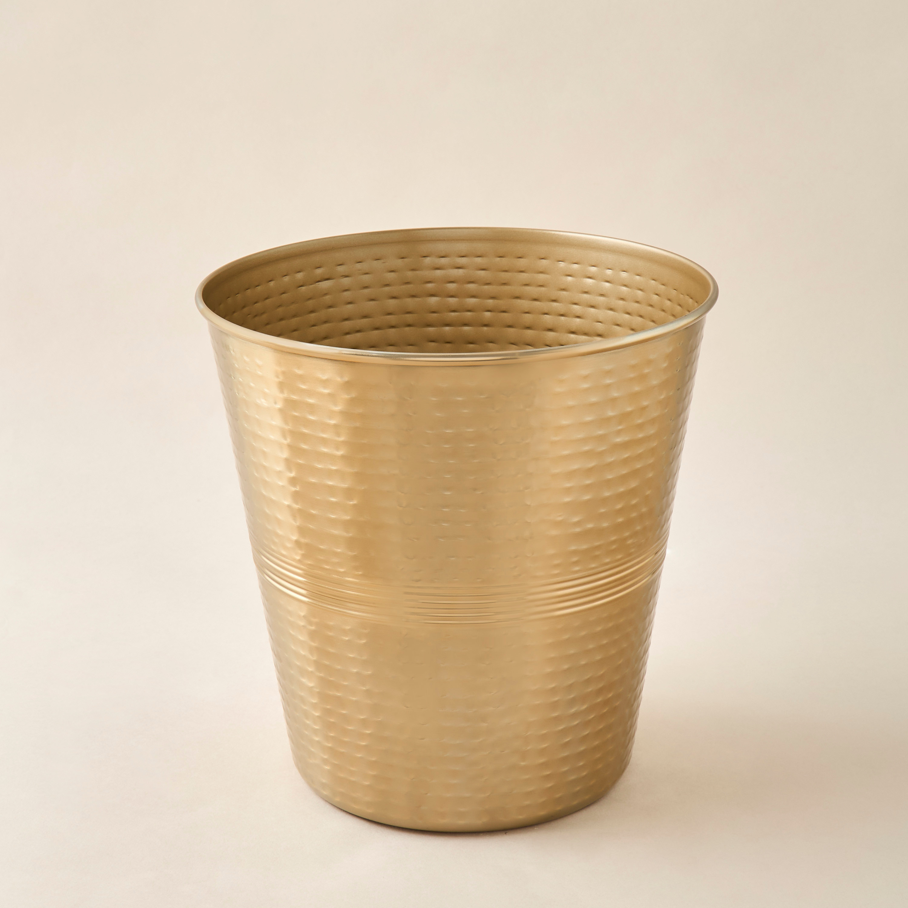 Metallic Hammered Waste Basket-household-bathandlaundry-wastebinsandaccessories-image-1