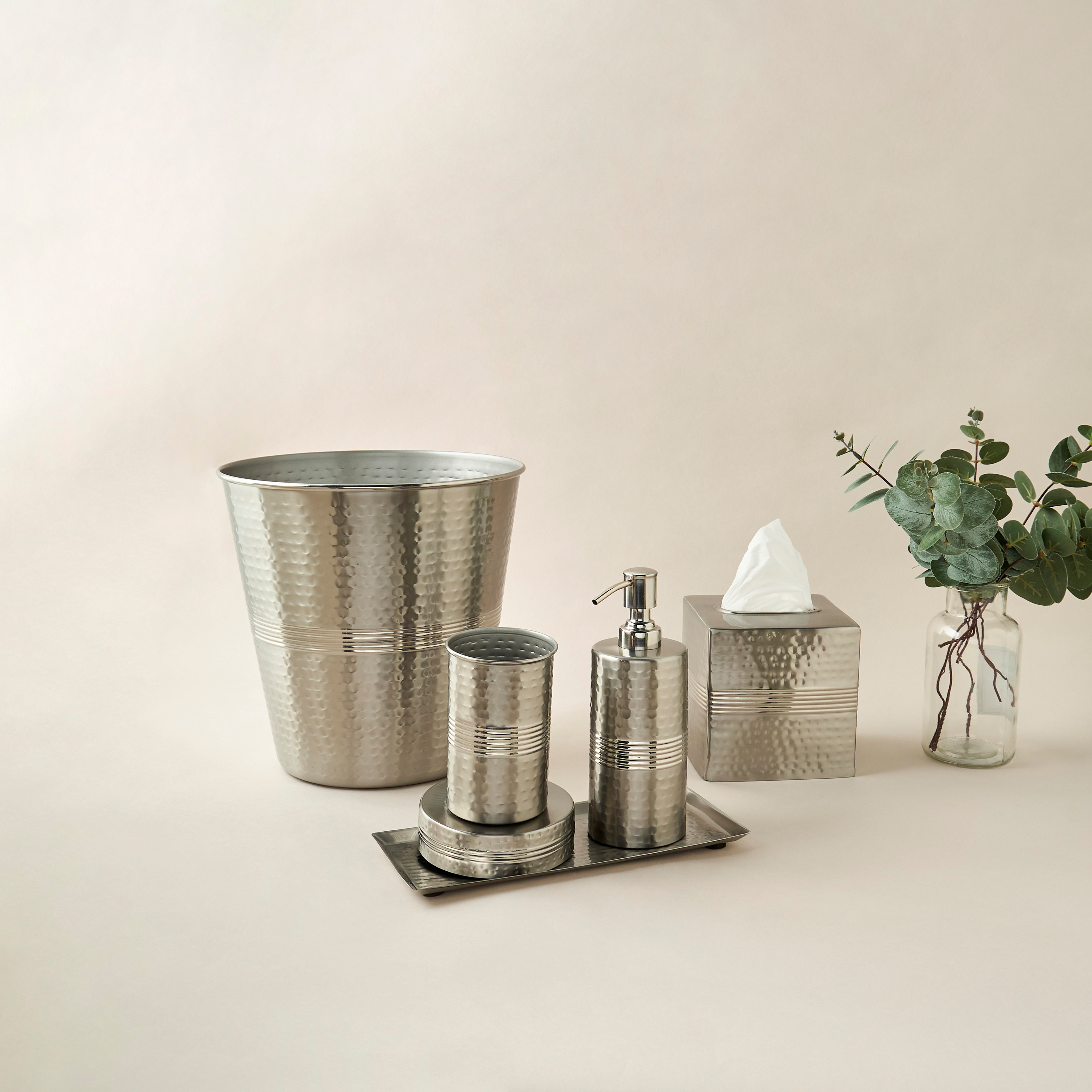 Metallic Hammered Tissue Box-household-bathandlaundry-bathaccessories-tissueboxesandcottonjars-image-5