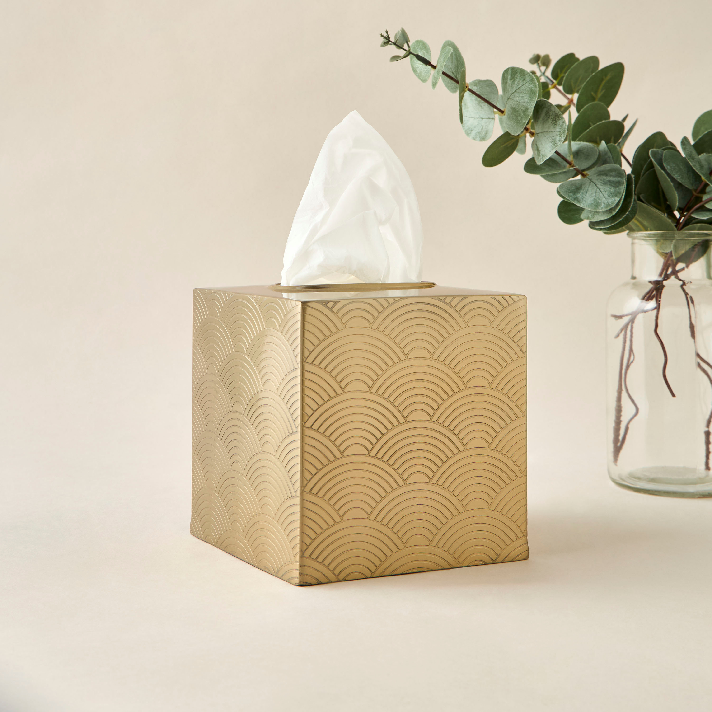 Metallic Etched Tissue Box-household-bathandlaundry-bathaccessories-tissueboxesandcottonjars-image-1