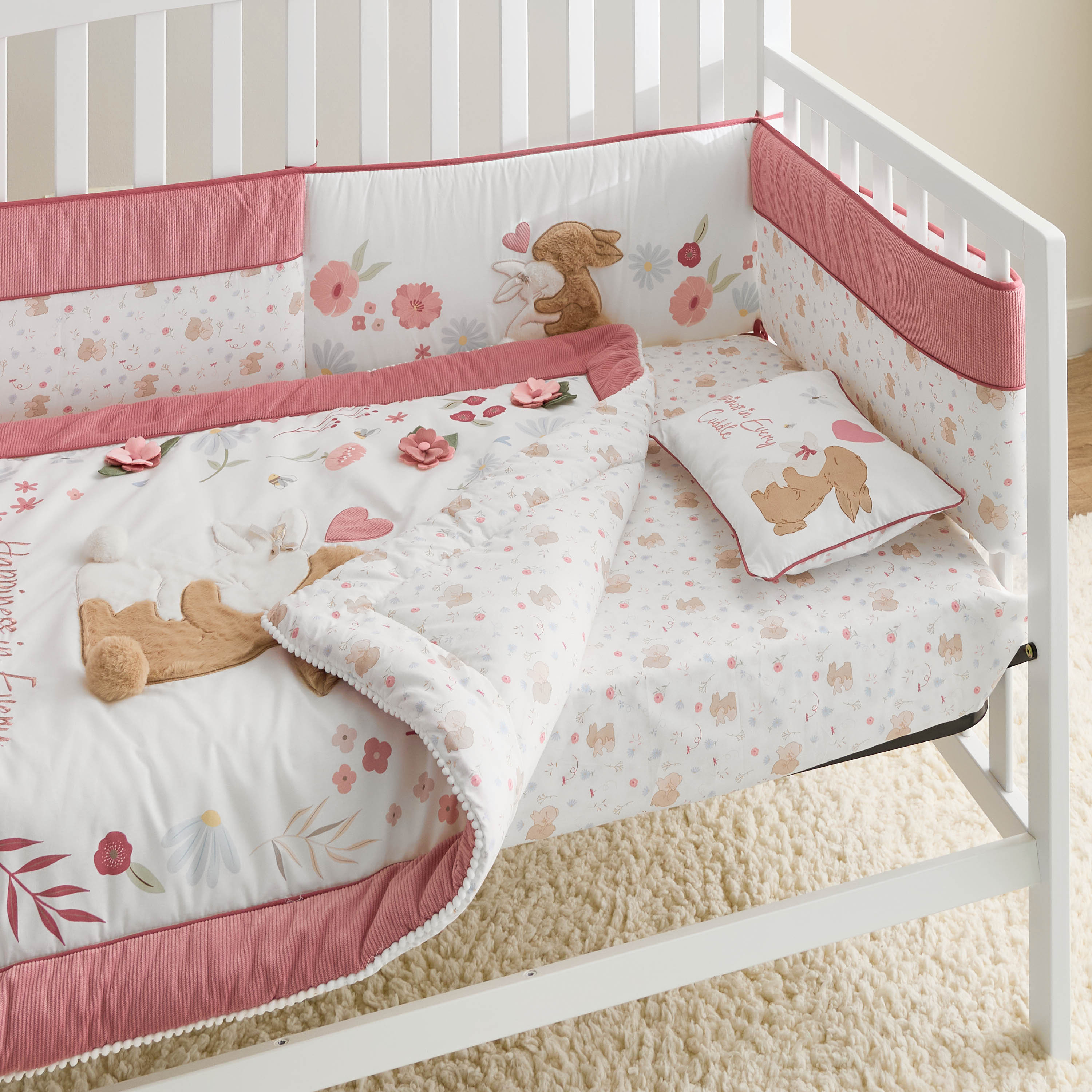 طقم مفروشات أطفال بطبعات أرنب من جونيورز - 90x130 سم-baby-nursery-babybedding-image-5