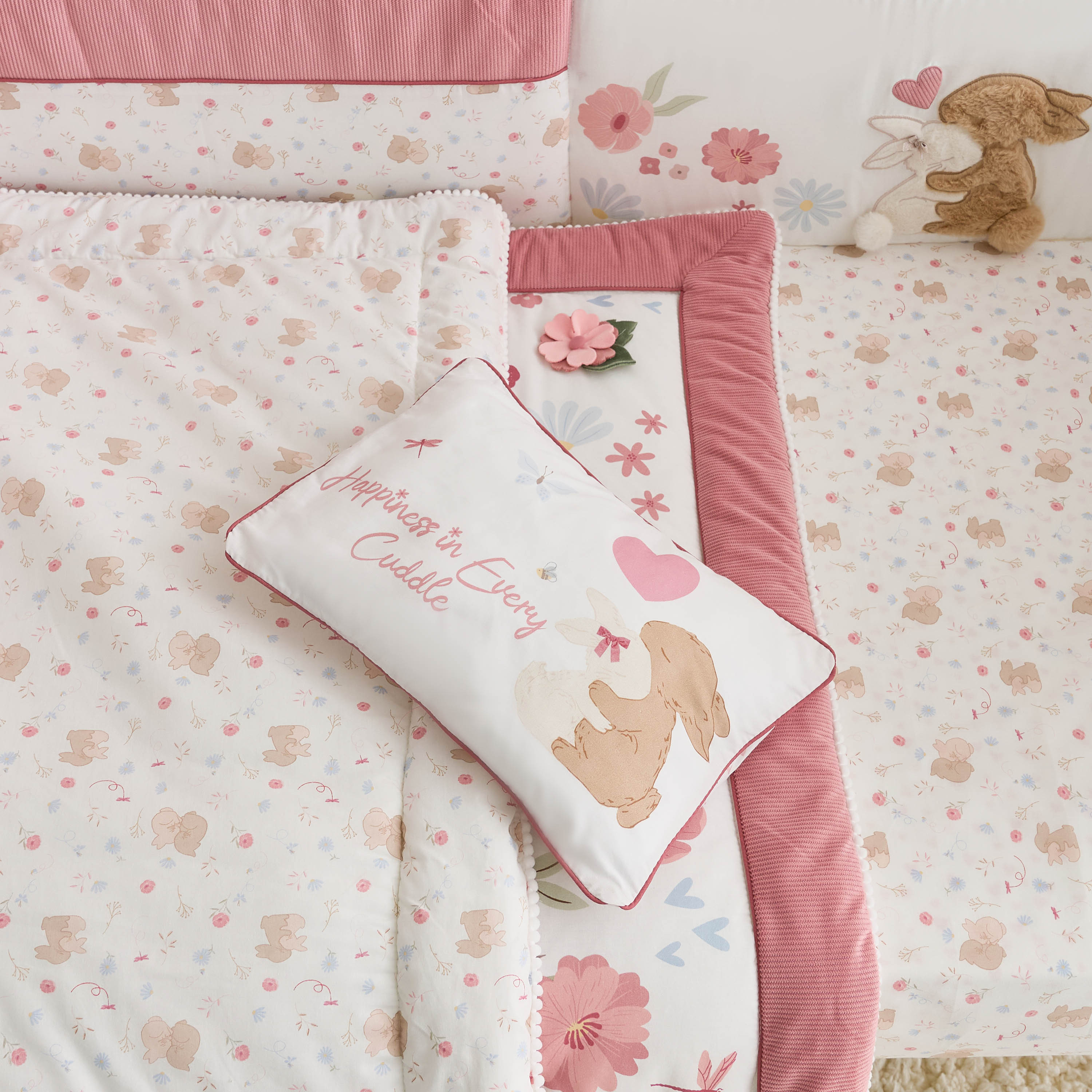 طقم مفروشات أطفال بطبعات أرنب من جونيورز - 90x130 سم-baby-nursery-babybedding-image-4