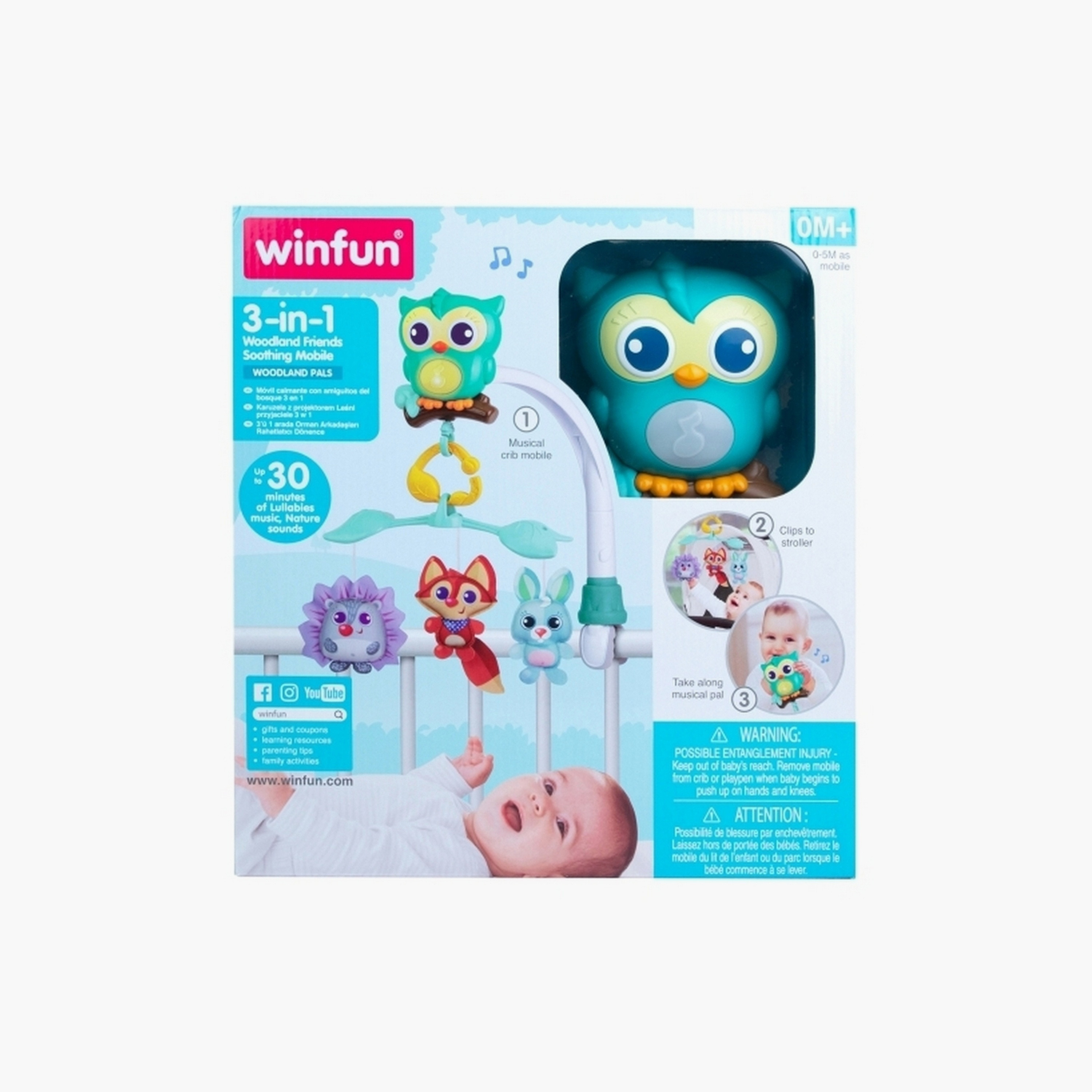 Winfun 720010 3-In-1 Woodland Friends Soothing Mobile-toys-babyandtoddlertoys-cribtoys-image-3