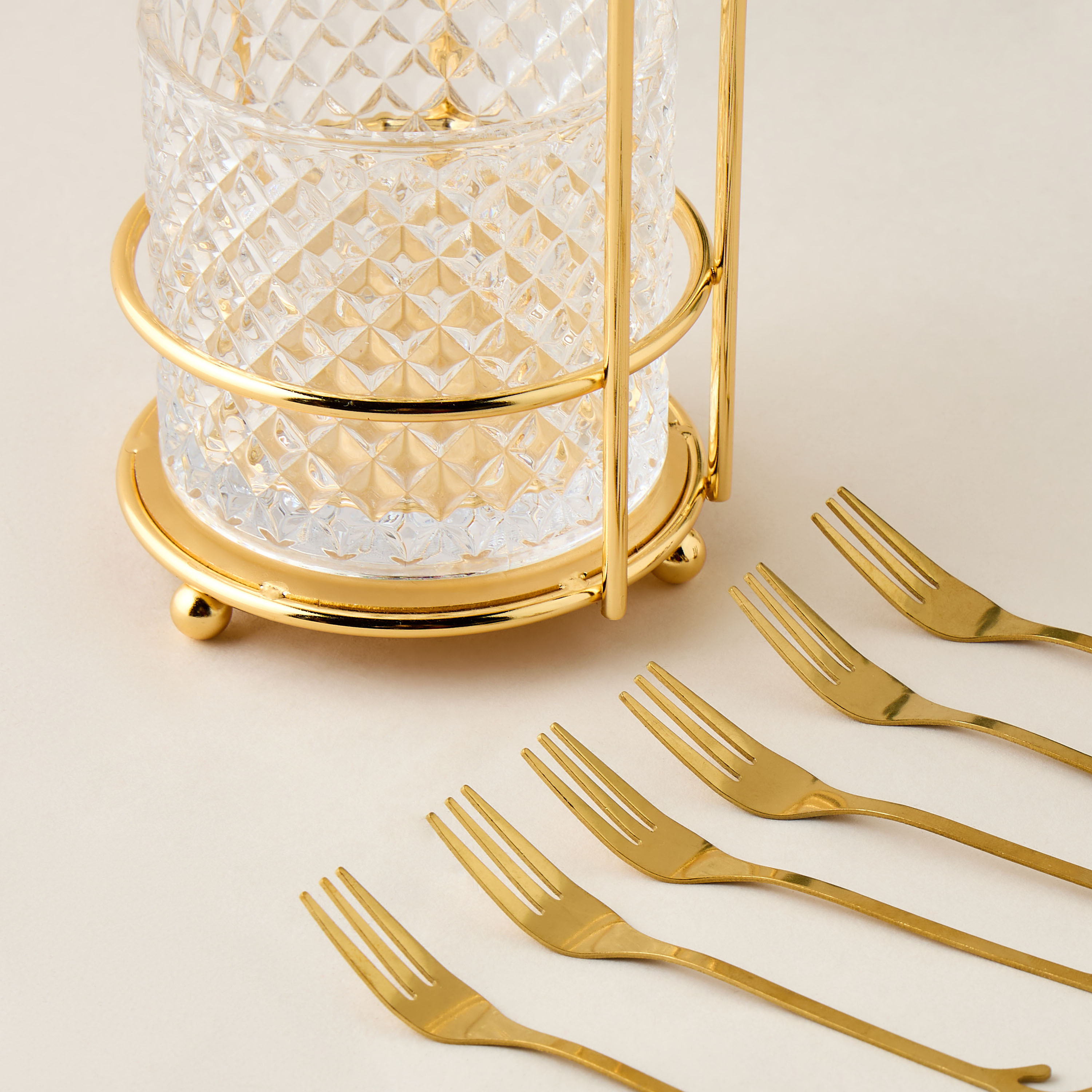Crescent Moon Accent 7-Piece Holder and Fork Set-household-dining-cutlery-cutlerysets-image-3