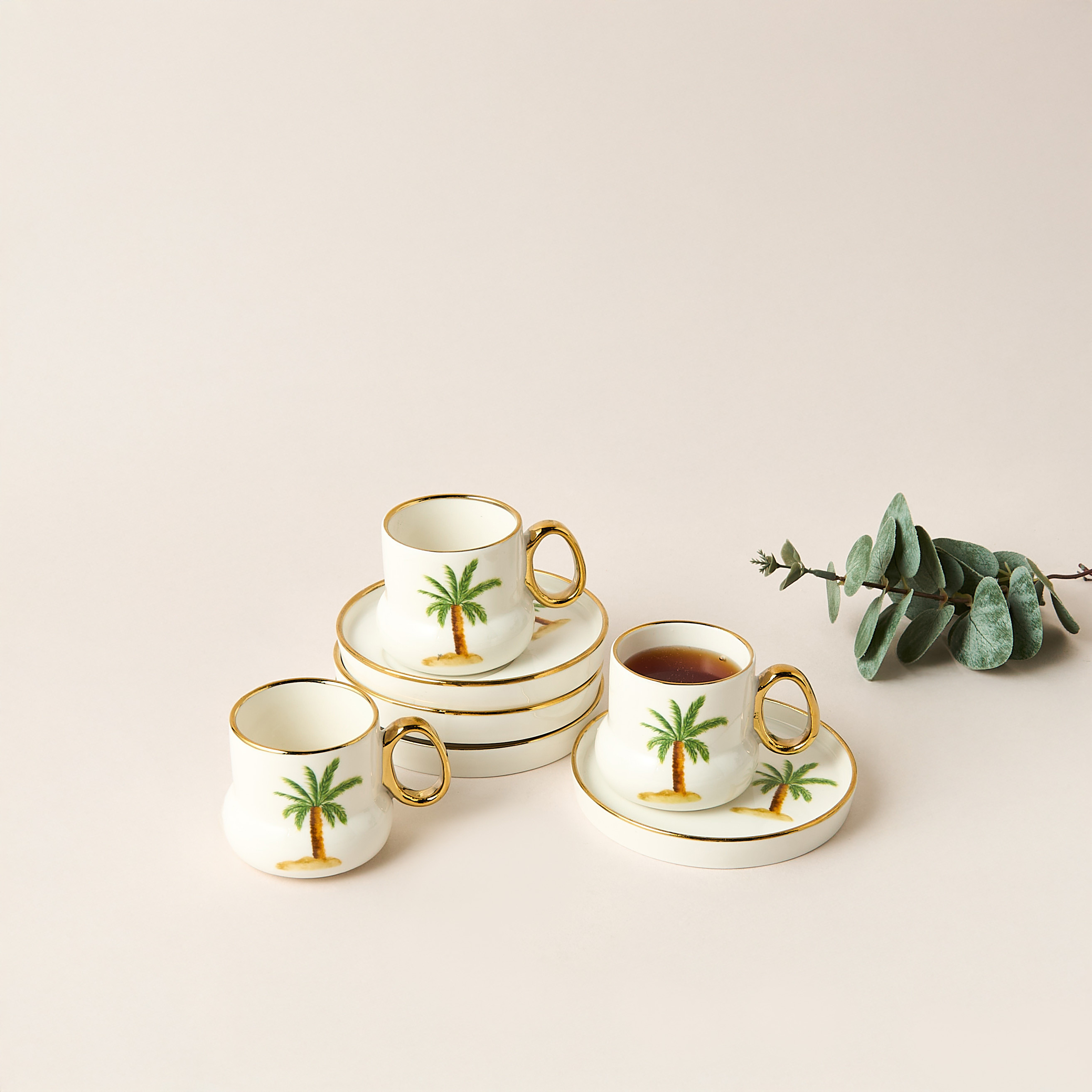 Palm Tree Print 12-Piece Espresso Cup and Saucer Set - 90 ml-household-dining-teaandcoffee-teaandcoffeesets-image-2