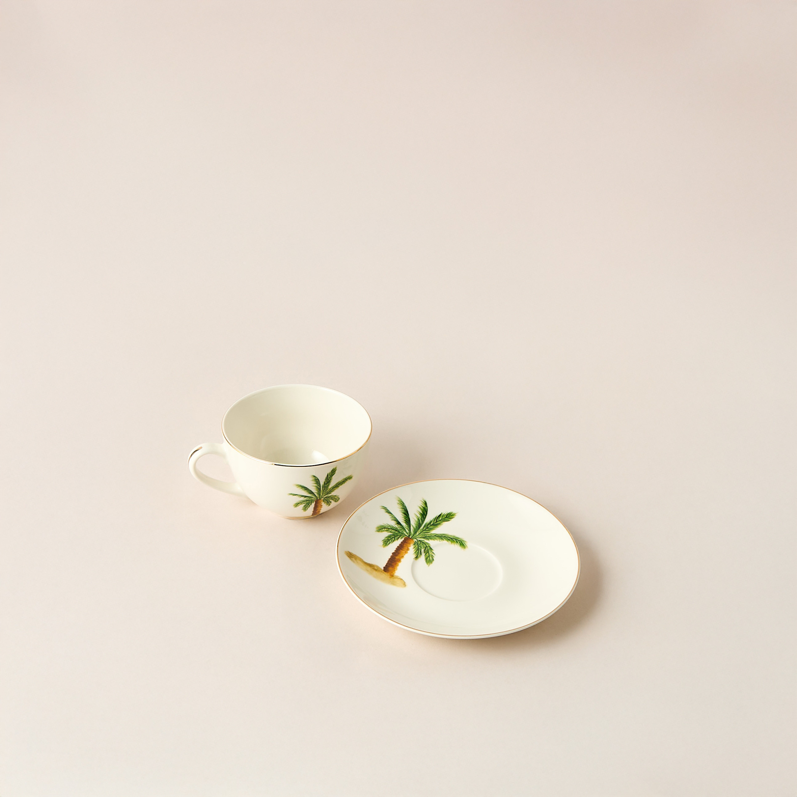Palm Tree Print Bone China Cup and Saucer - 200 ml-household-dining-teaandcoffee-teaandcoffeesets-image-3