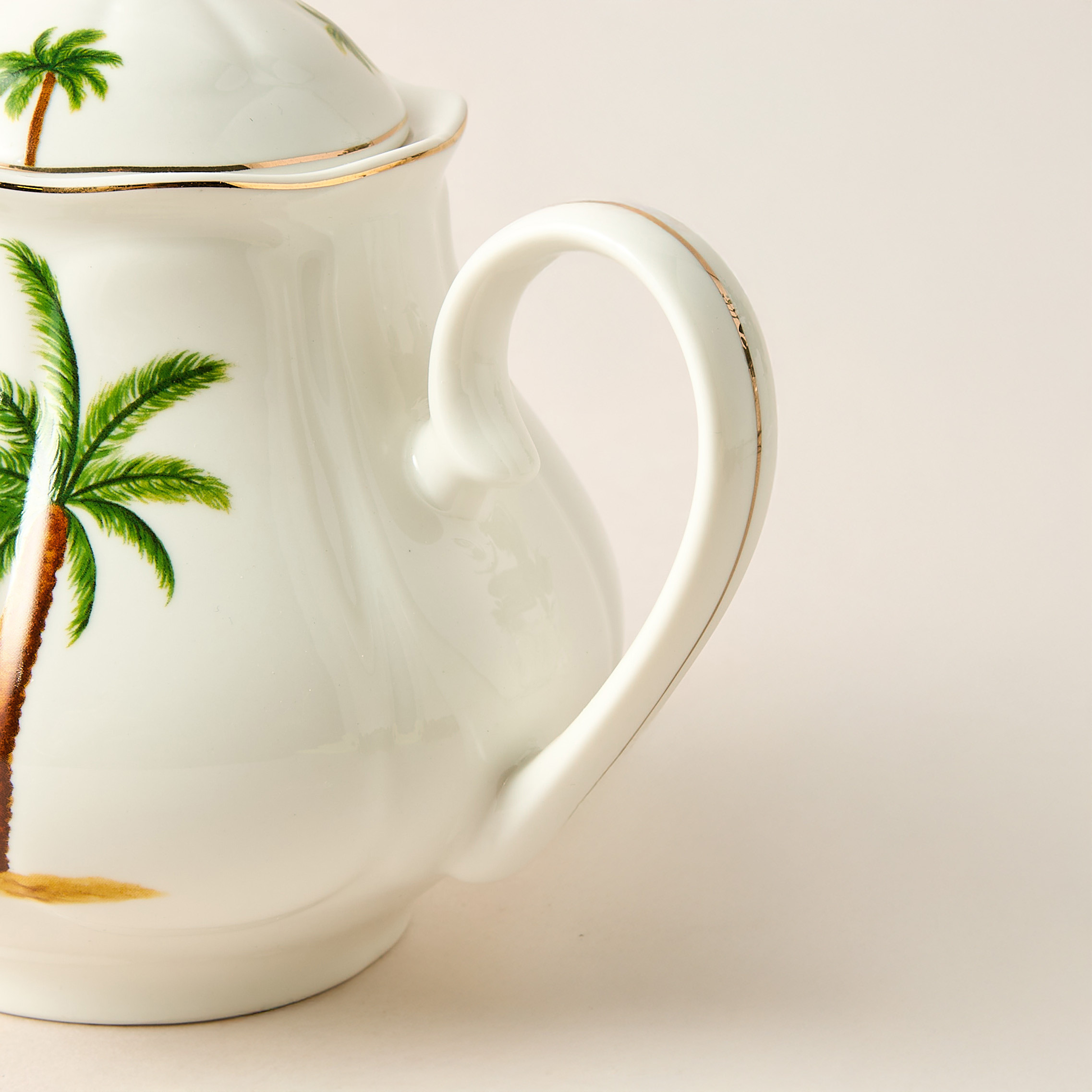 Palm Tree Print Bone China Teapot - 1.2 L-household-dining-teaandcoffee-vacuumflaskscoffeeandteapots-image-5