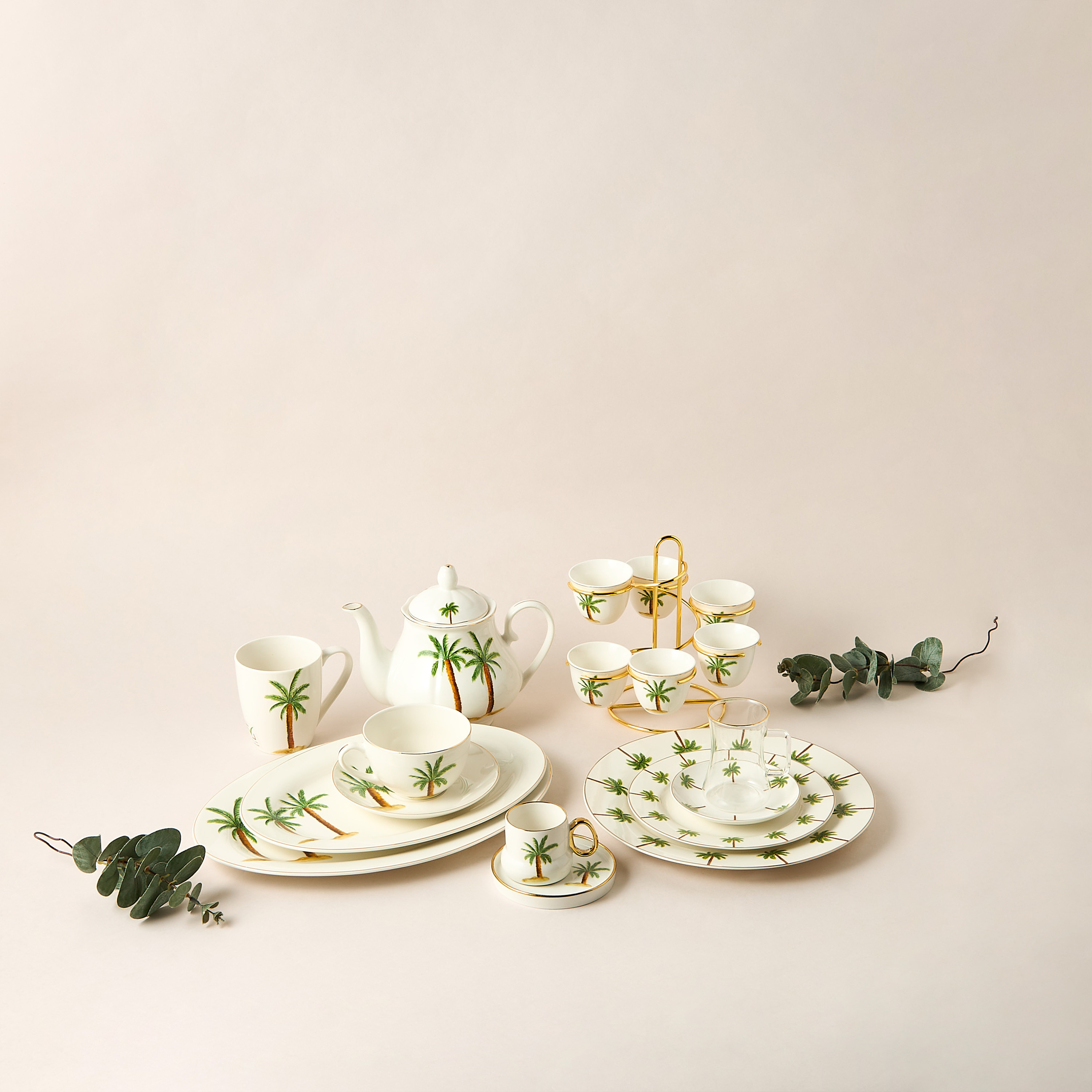 Palm Tree Print Bone China Side Plate - 19 cms-household-dining-dinnerware-plates-image-5