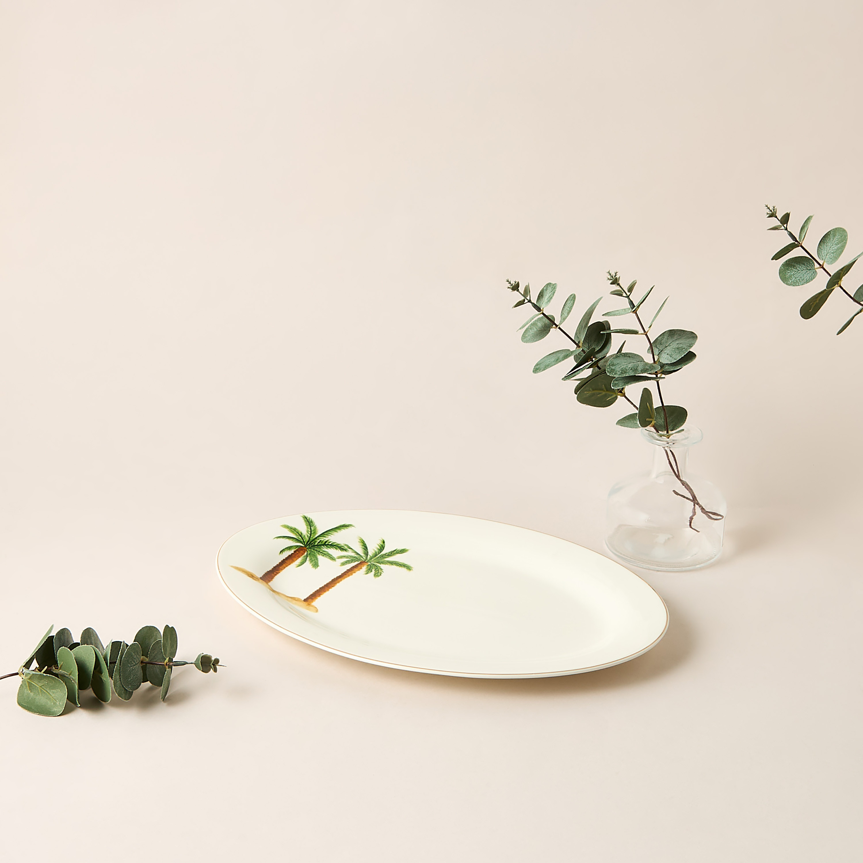 Palm Tree Print Bone China Platter - 35x24 cms-household-dining-serveware-servingplatters-image-2