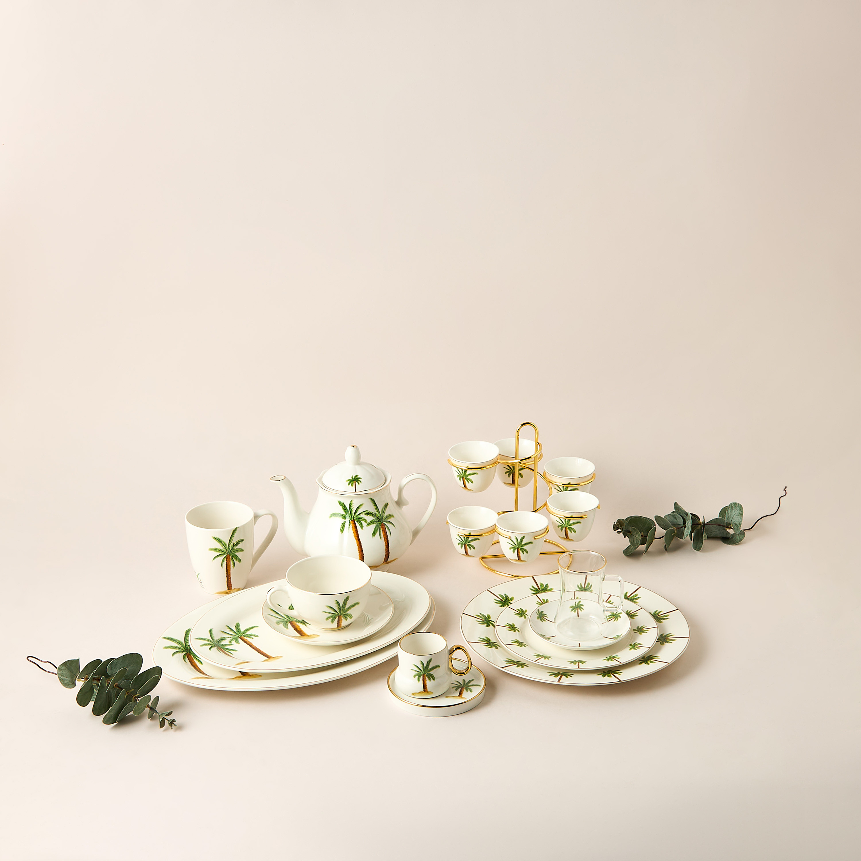 Palm Tree Print Bone China Platter - 35x24 cms-household-dining-serveware-servingplatters-image-5