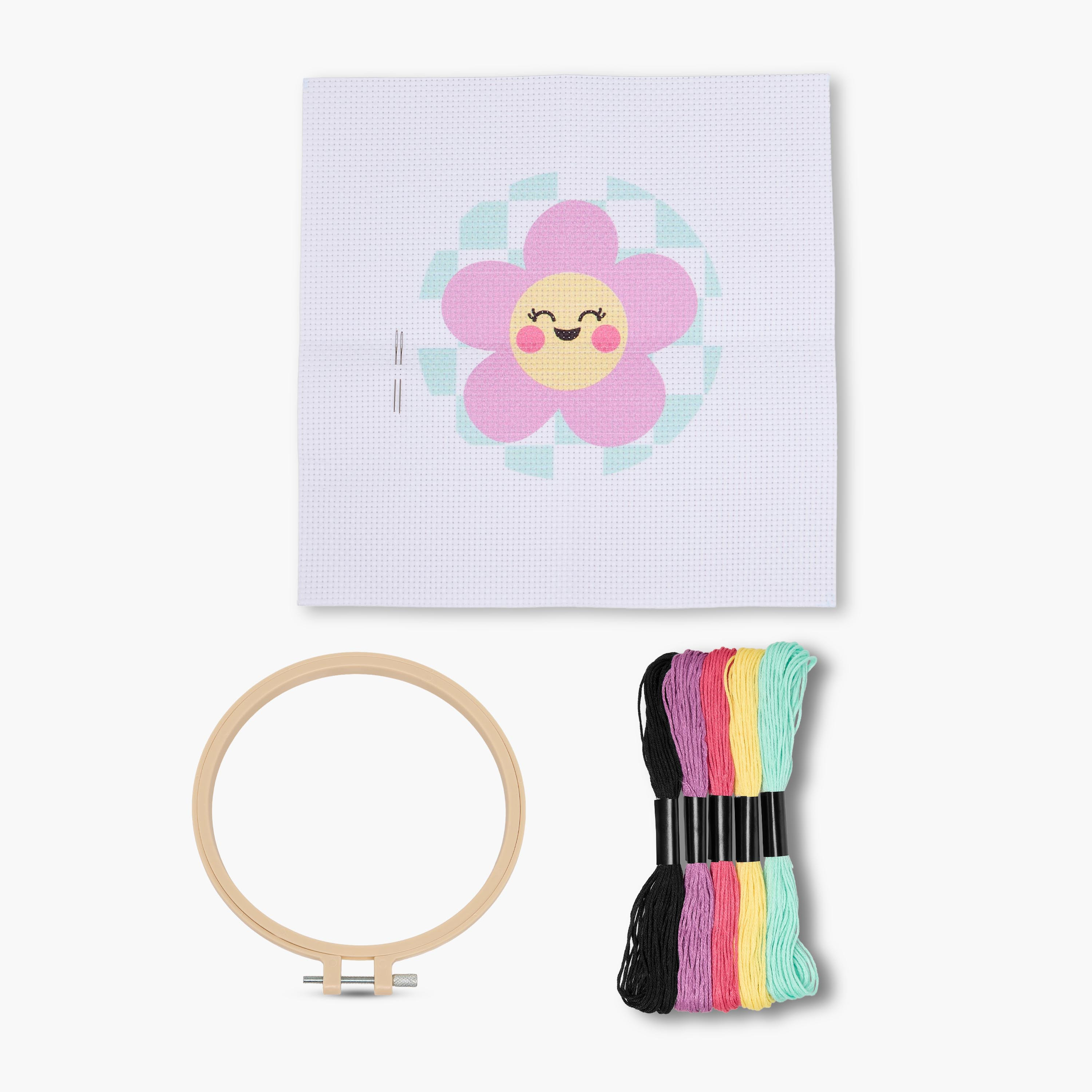 Smile Face DIY Cross Stitch Embroidery Kit-school-stationery-sets-image-1