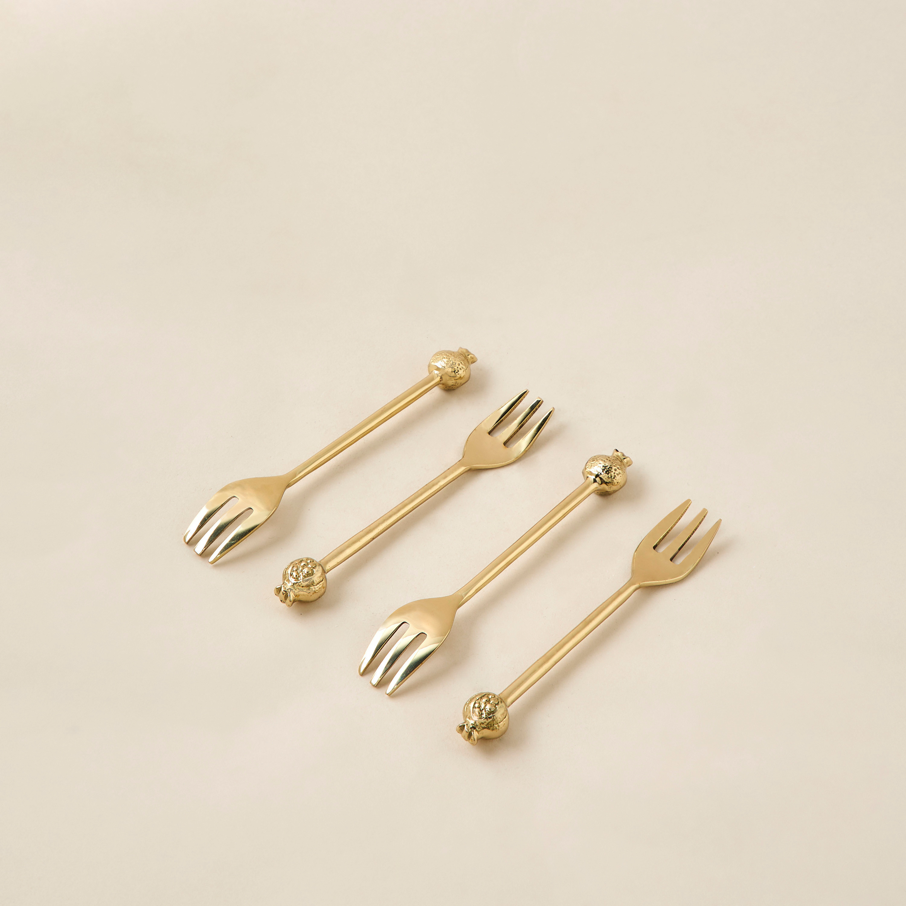Pomegranate 4-Piece Metallic Fork Set-household-dining-cutlery-cutlerysets-image-2