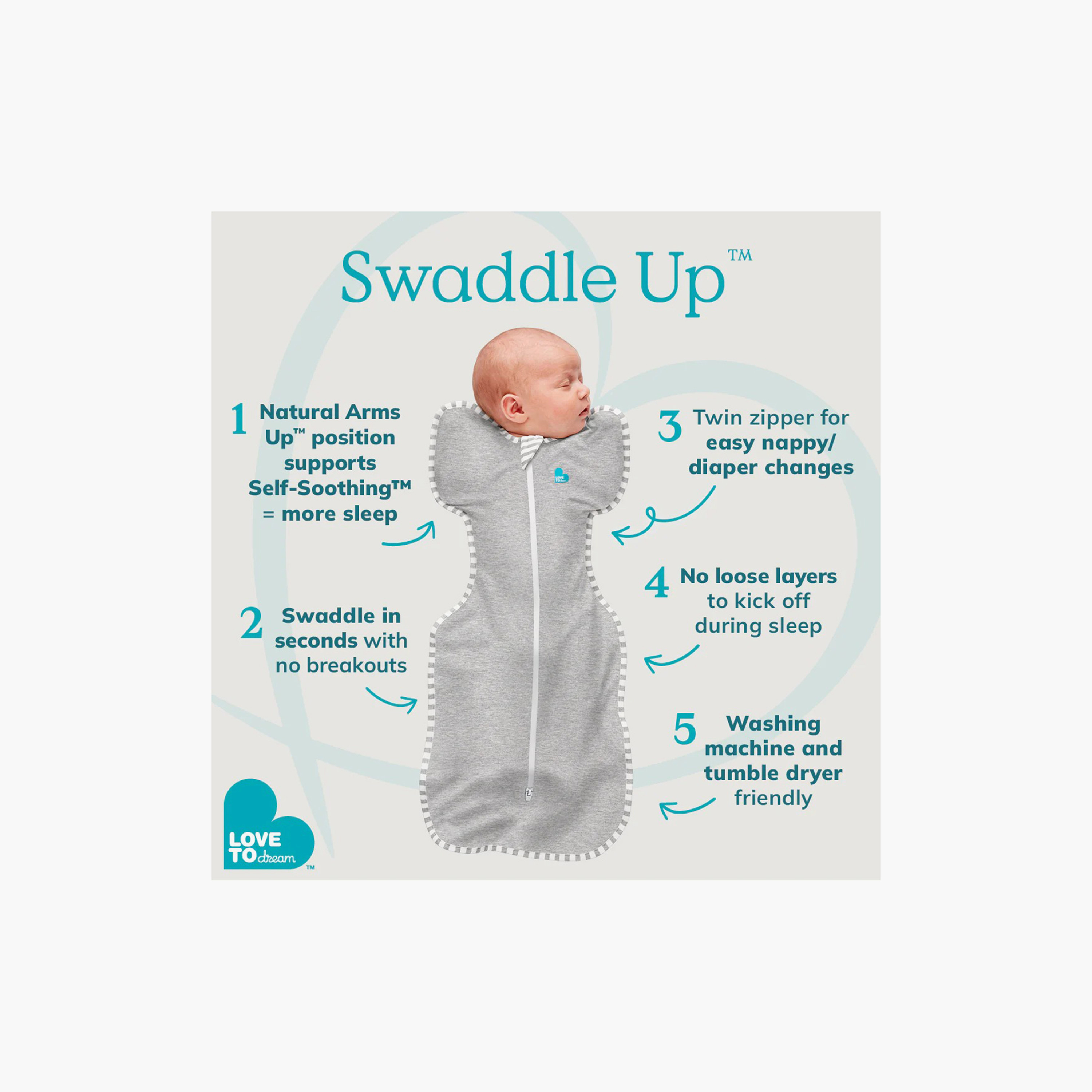 سوادل أب خيزران من لاف تو دريم - قمر ونجوم - كريمي-baby-nursery-blanketsandswaddles-swaddlesandsleepingbags-image-4