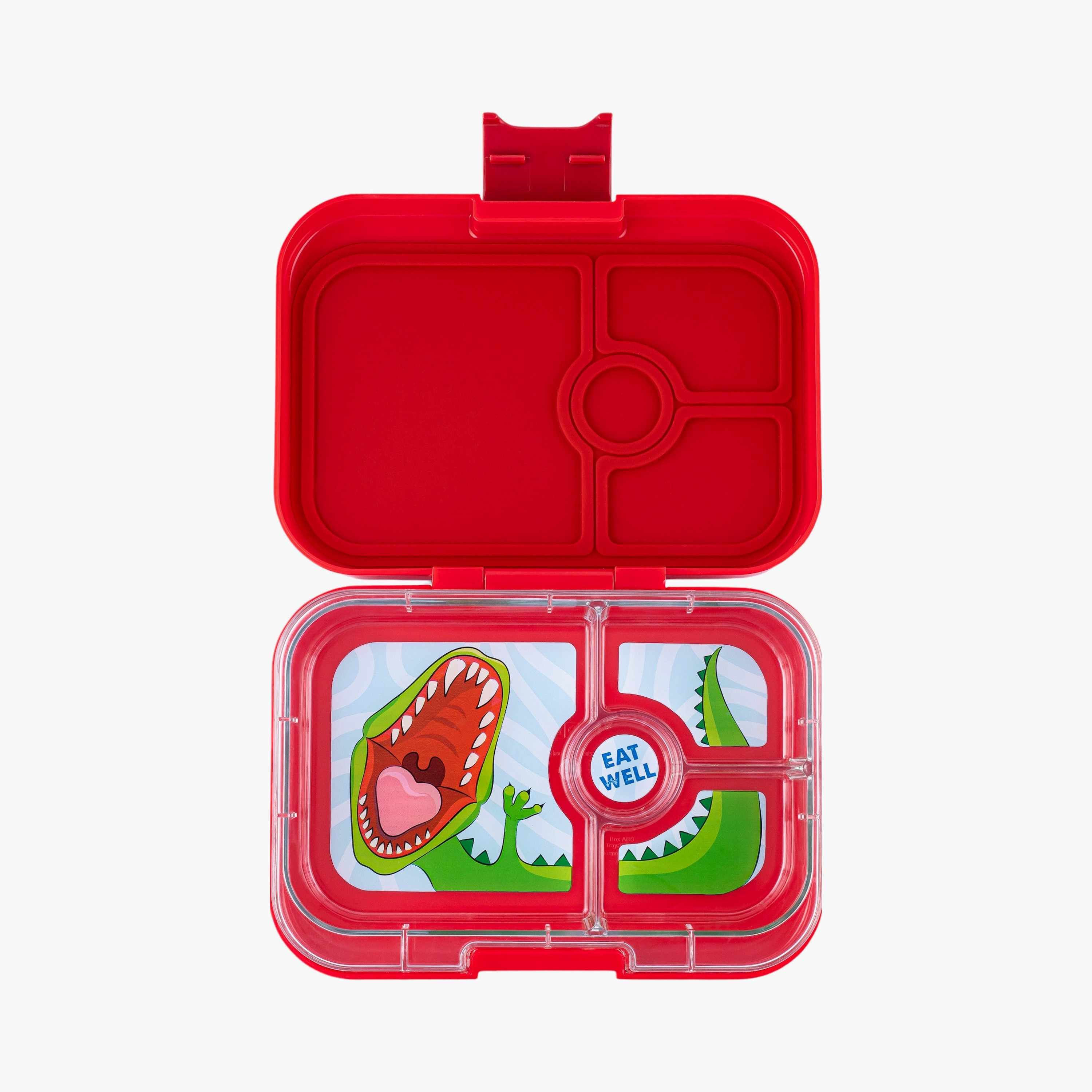 Yumbox 4 Compartment Dino Printed Lunch Box - Red-school-lunchessentials-lunchboxes-image-2