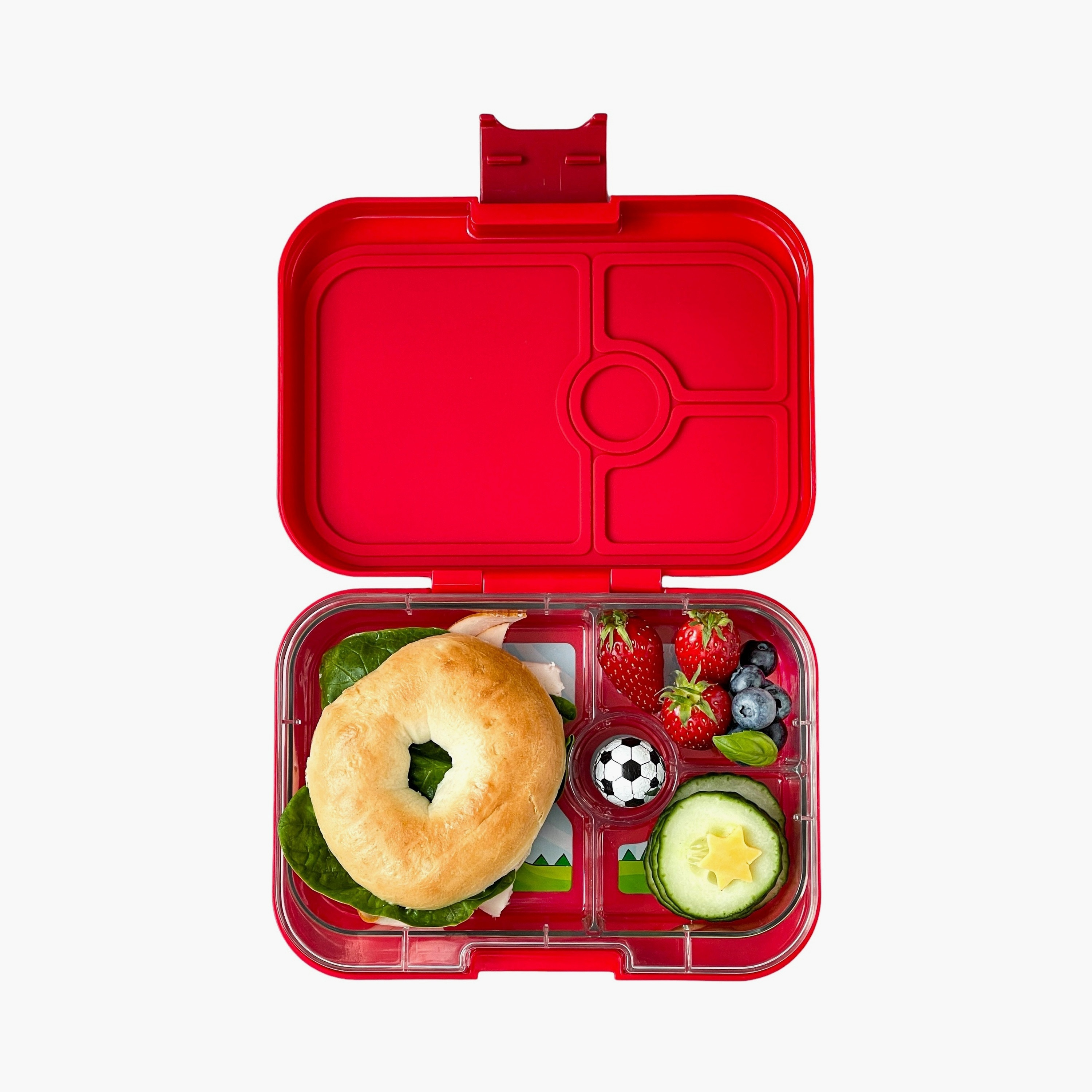 Yumbox 4 Compartment Dino Printed Lunch Box - Red-school-lunchessentials-lunchboxes-image-3
