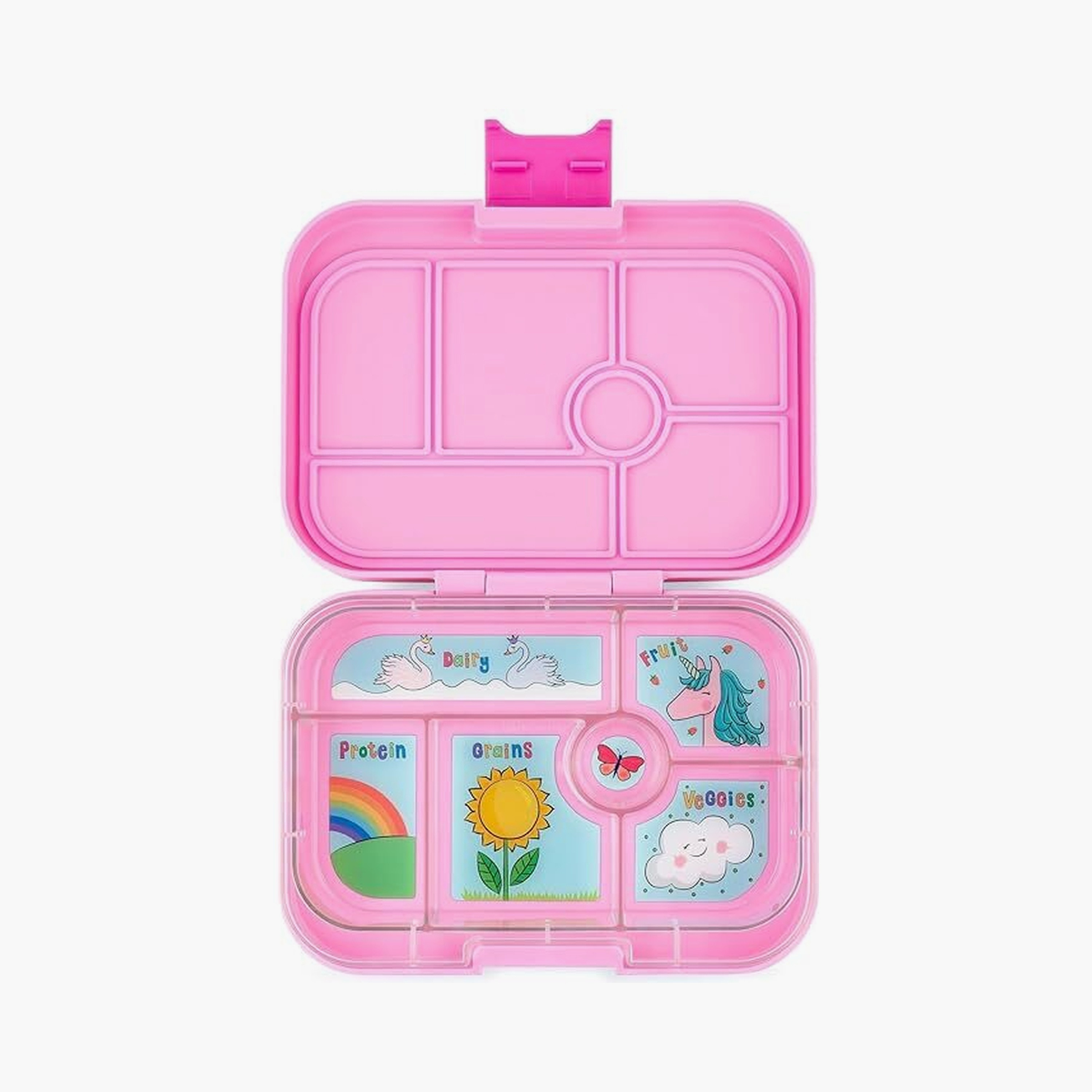 صندوق غداء 6 أقسام بطبعة وحيد قرن من يامبوكس - وردي-school-lunchessentials-lunchboxes-image-3