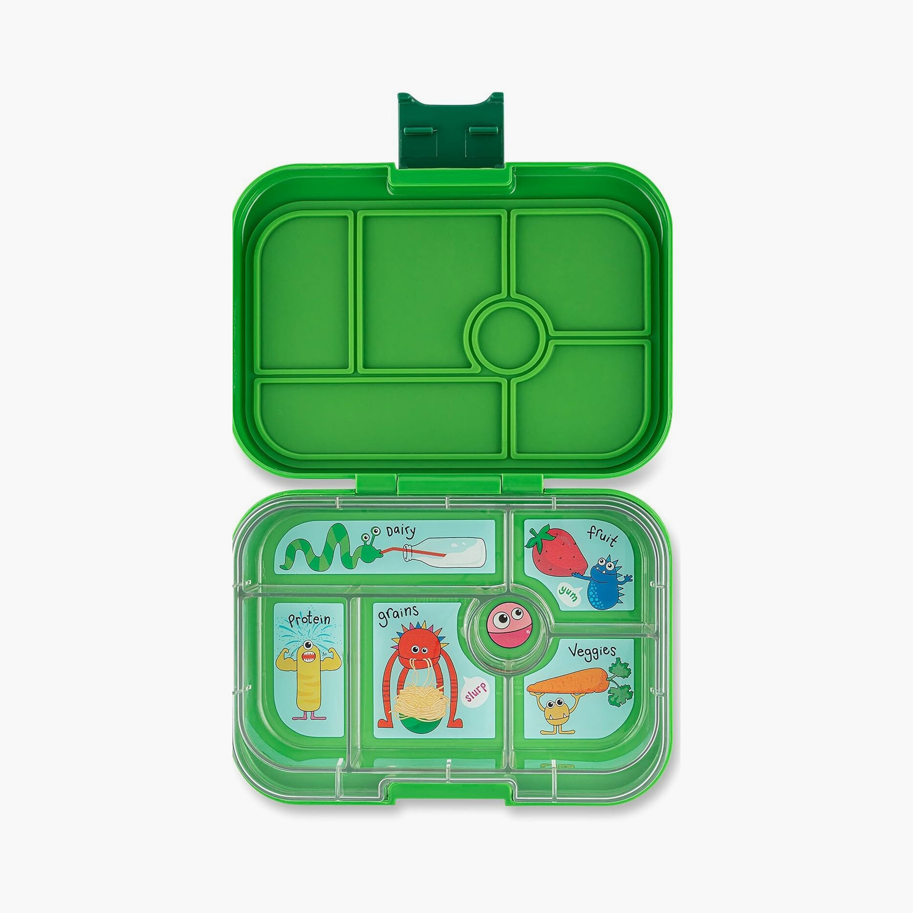 صندوق غداء 6 أقسام بطبعة وحش من يامبوكس - أخضر-school-lunchessentials-lunchboxes-image-2