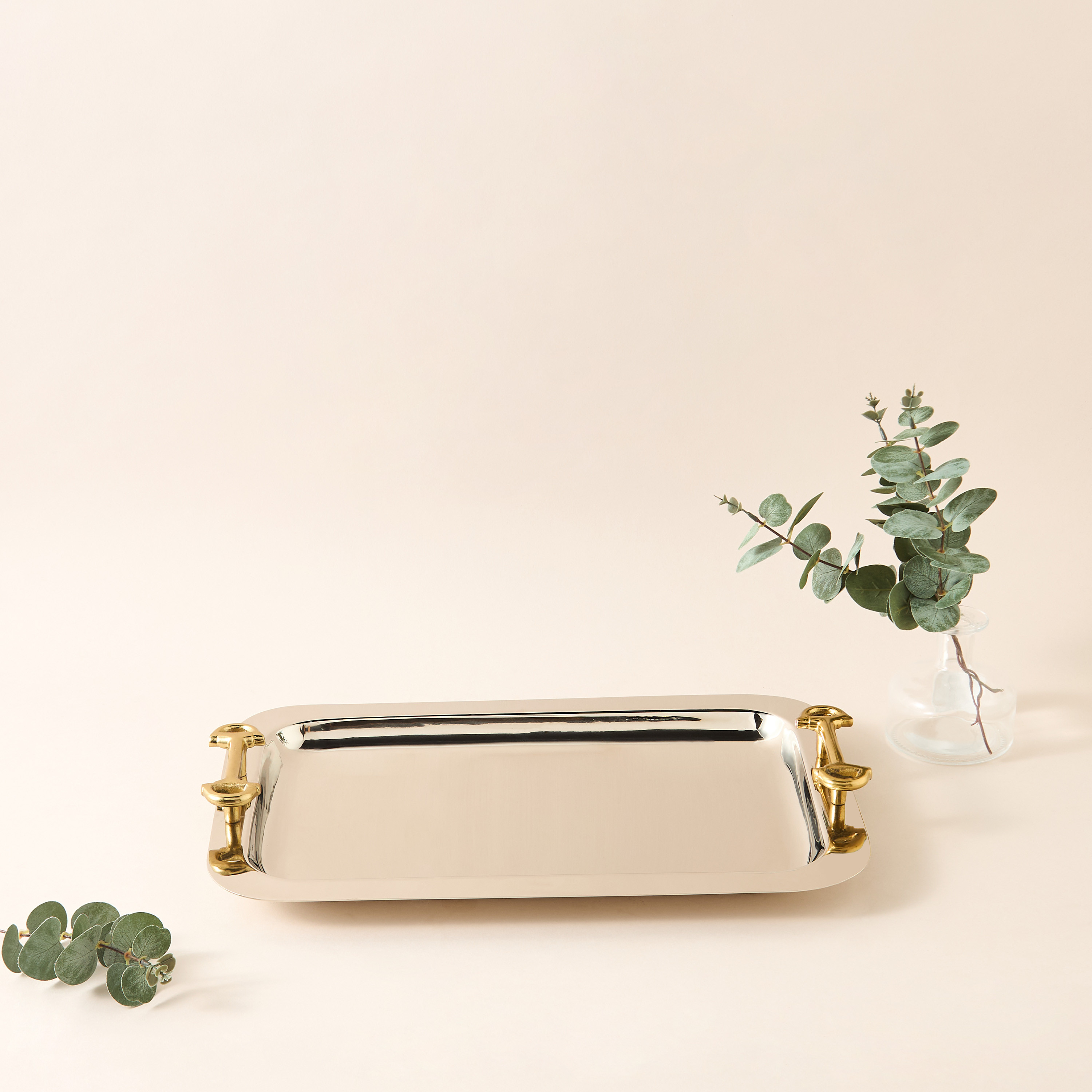 Decorative Metal Serving Tray - 47x15 cms-household-decor-boxesandtrays-image-1