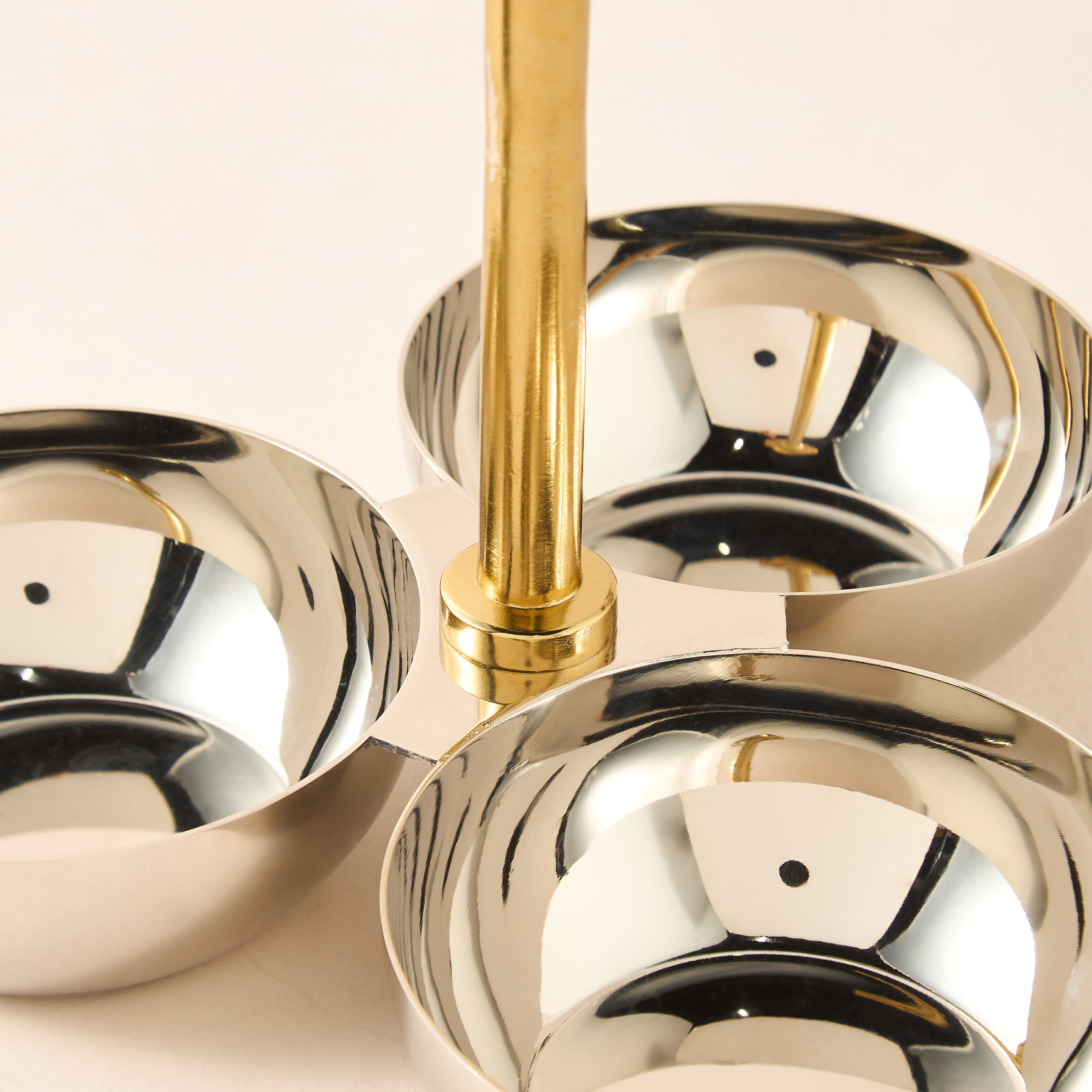 Metal 3-Bowl Condiment Set - 22x14 cms-household-decor-vasesandbowls-image-2