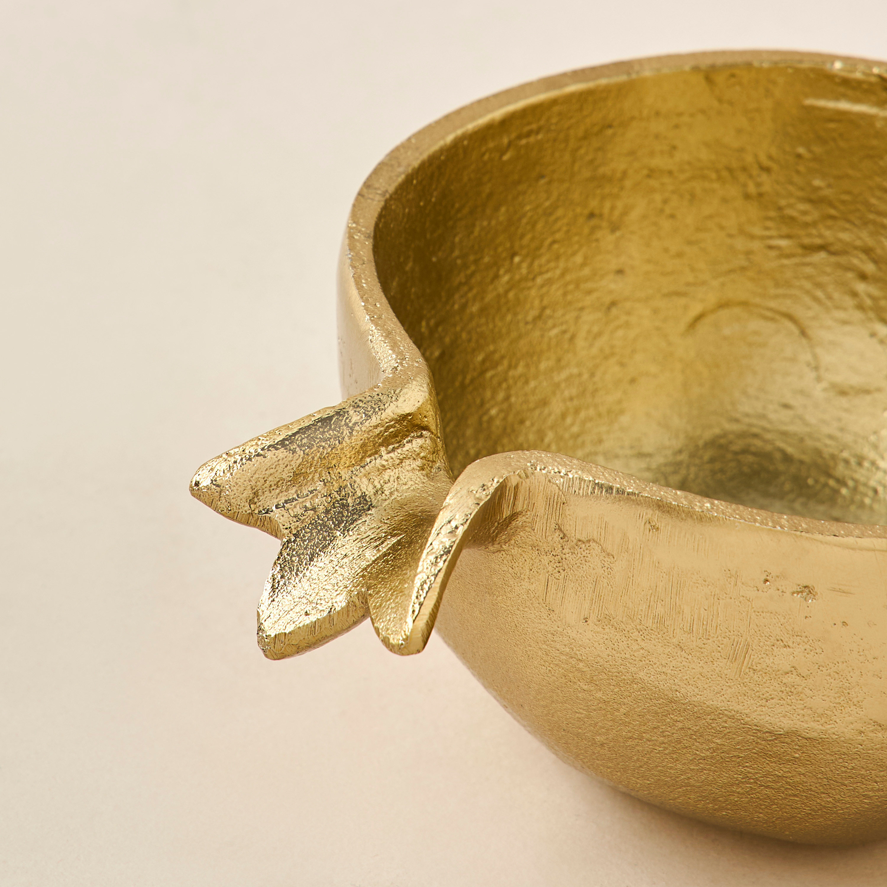 Textured Pomegranate Shaped Decorative Bowl - 14x20 cms-household-decor-vasesandbowls-image-3