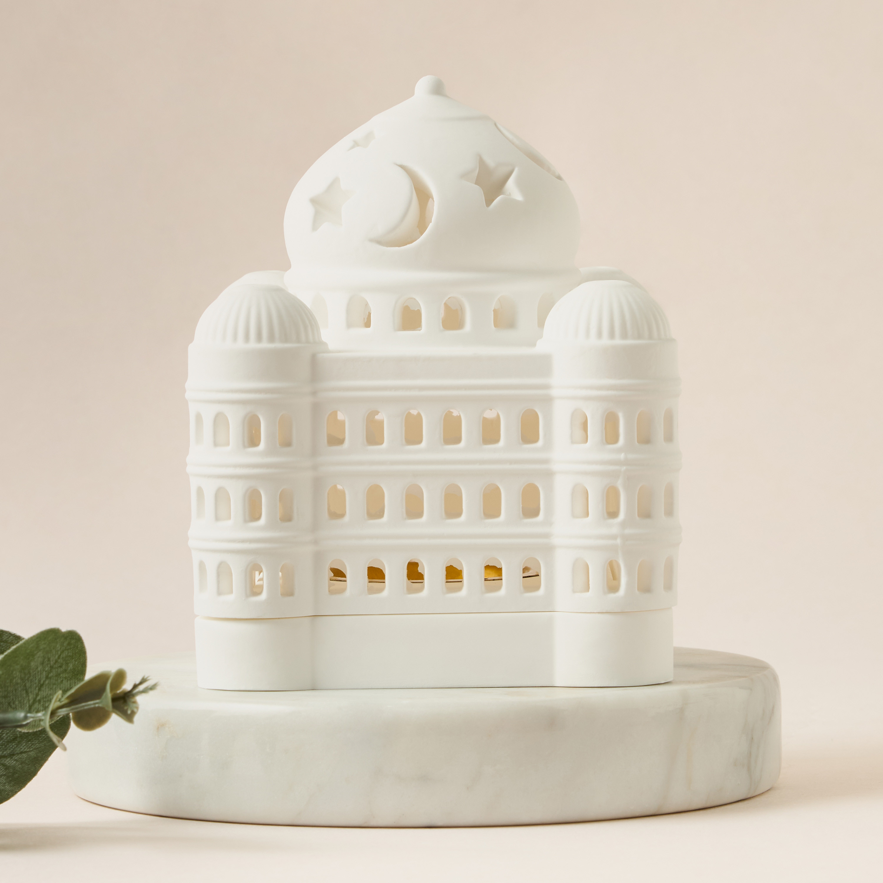 Dome Shape Gypsum Incense Burner - 10x16x8 cms-household-homefragrance-burners-image-1
