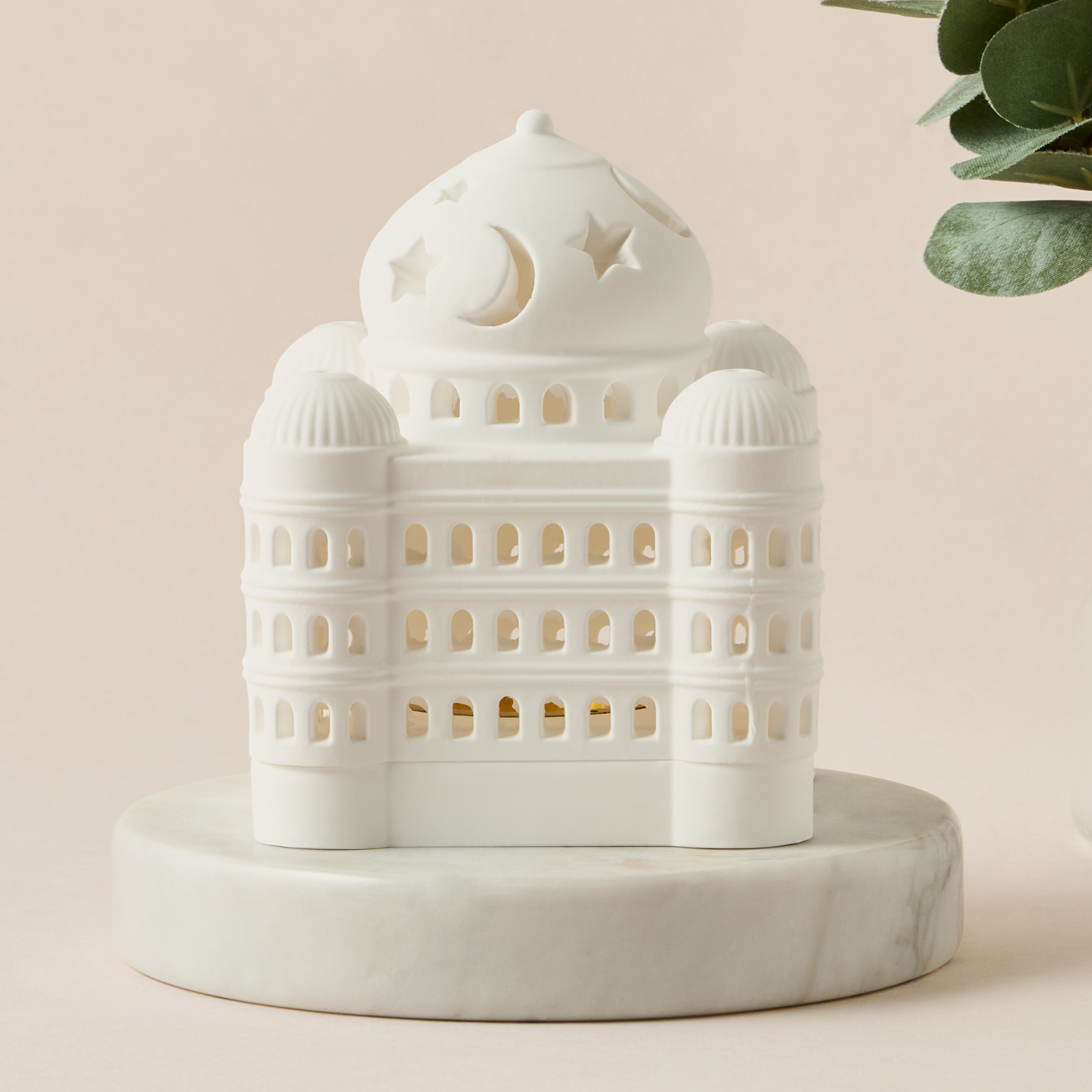 Dome Shape Gypsum Incense Burner - 10x16x8 cms-household-homefragrance-burners-image-2