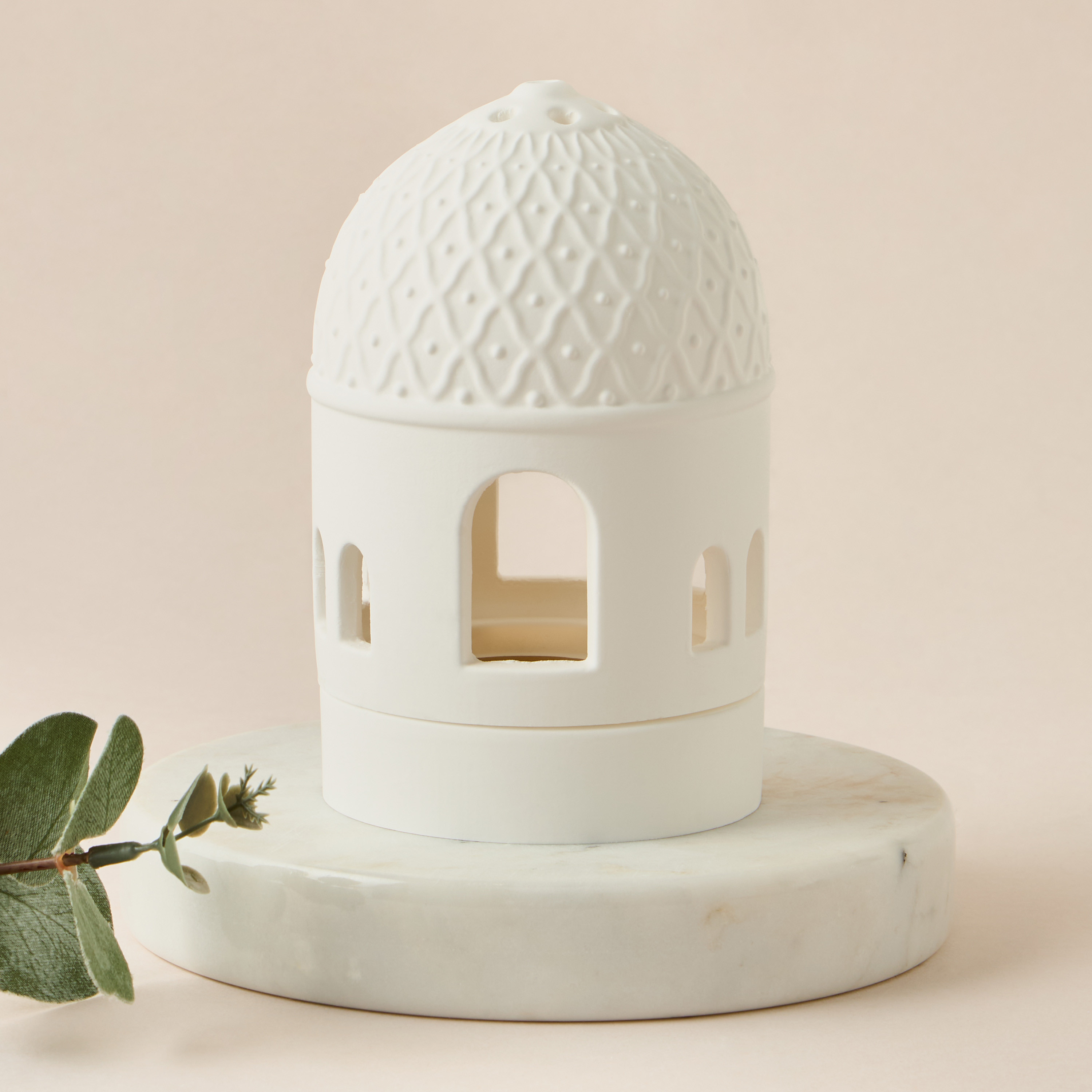 Dome Shape Gypsum Incense Burner - 8x61x60 cms-household-homefragrance-burners-image-1