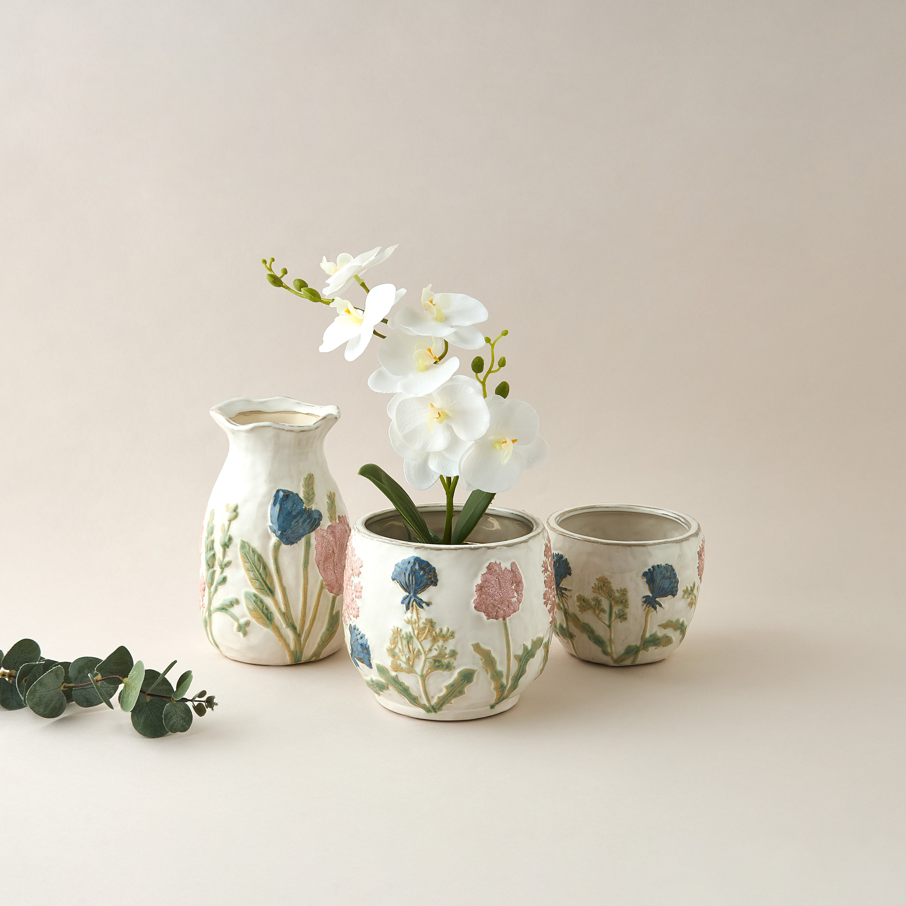 Decorative Ceramic Pot - 14x12 cms-household-decor-vasesandbowls-image-5