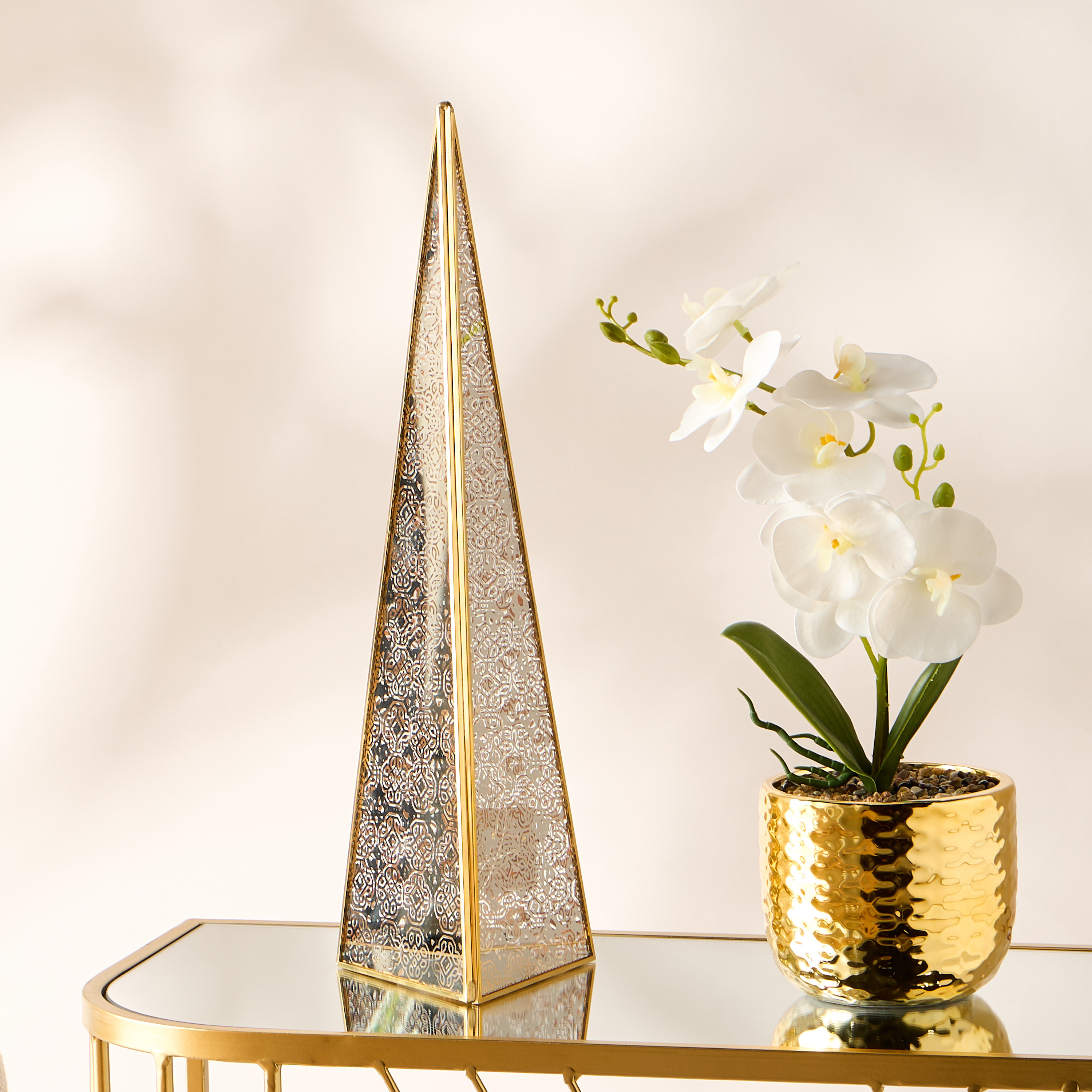 Printed LED Triangle Decorative Accent - 13x45x4 cms-household-decor-decorativeobjectsandsculptures-image-1