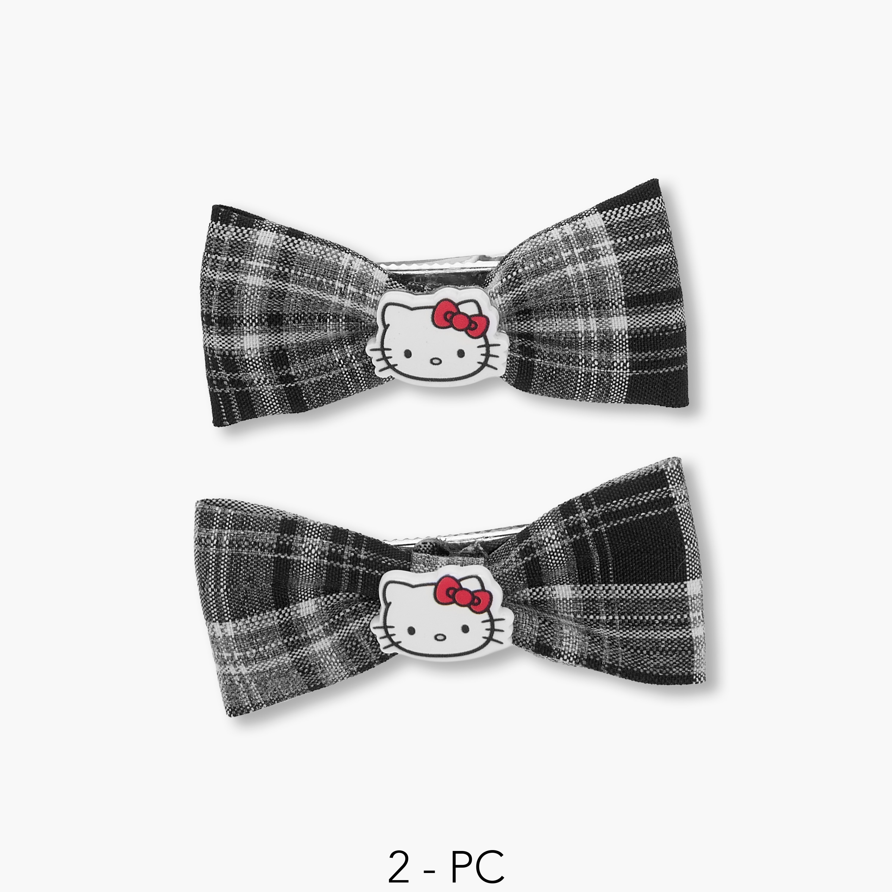 Pack of 2 Hello Kitty Hair Clips with Bow Accent-girls-accessories-hairaccessories-image-1