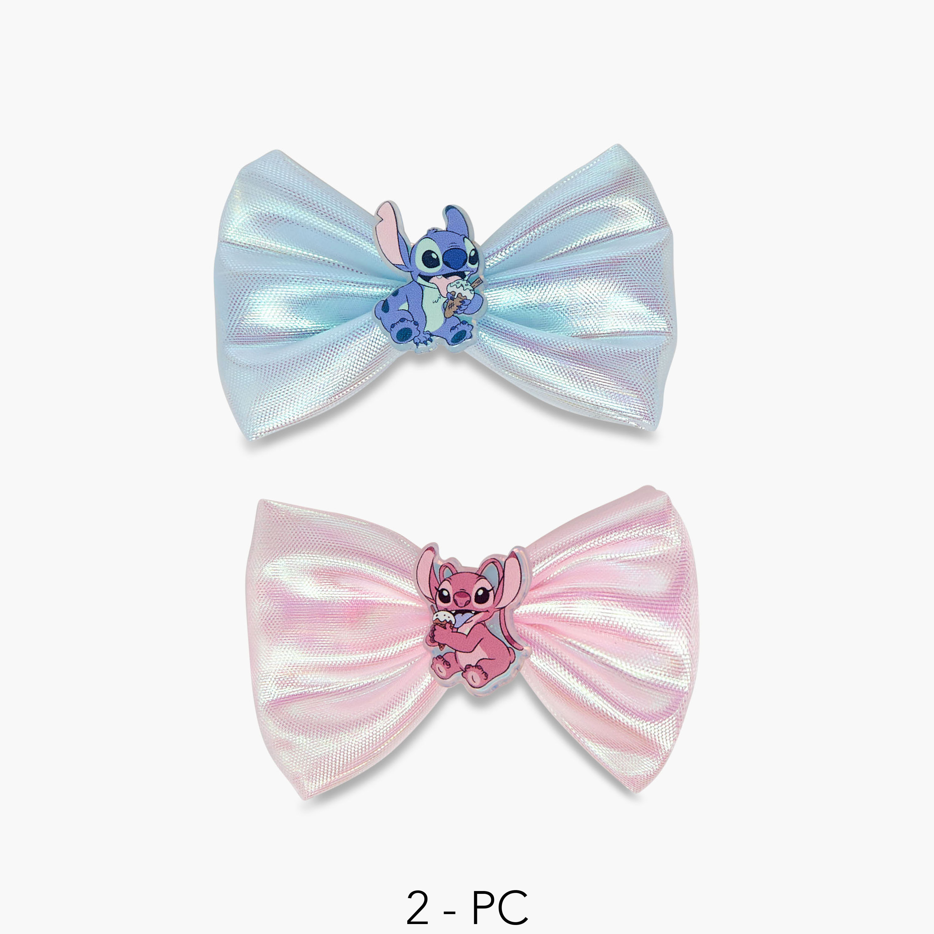 مشابك شعر بتصميم فيونكة وزخارف ستيتش قطعتين من ديزني-girls-accessories-hairaccessories-image-1