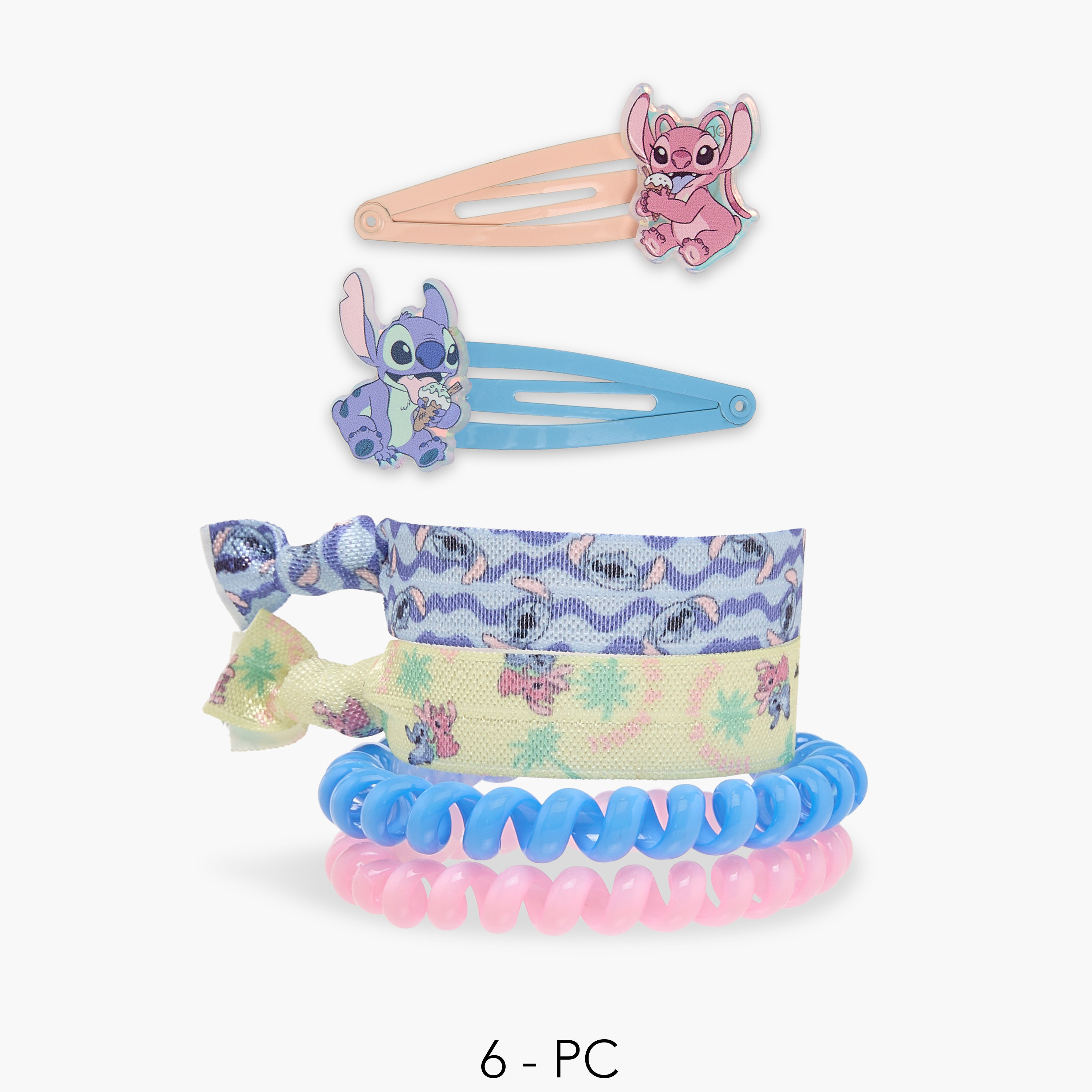 Set of 6 Disney Hair Clips with Elastic Hair Ties-girls-accessories-hairaccessories-image-1