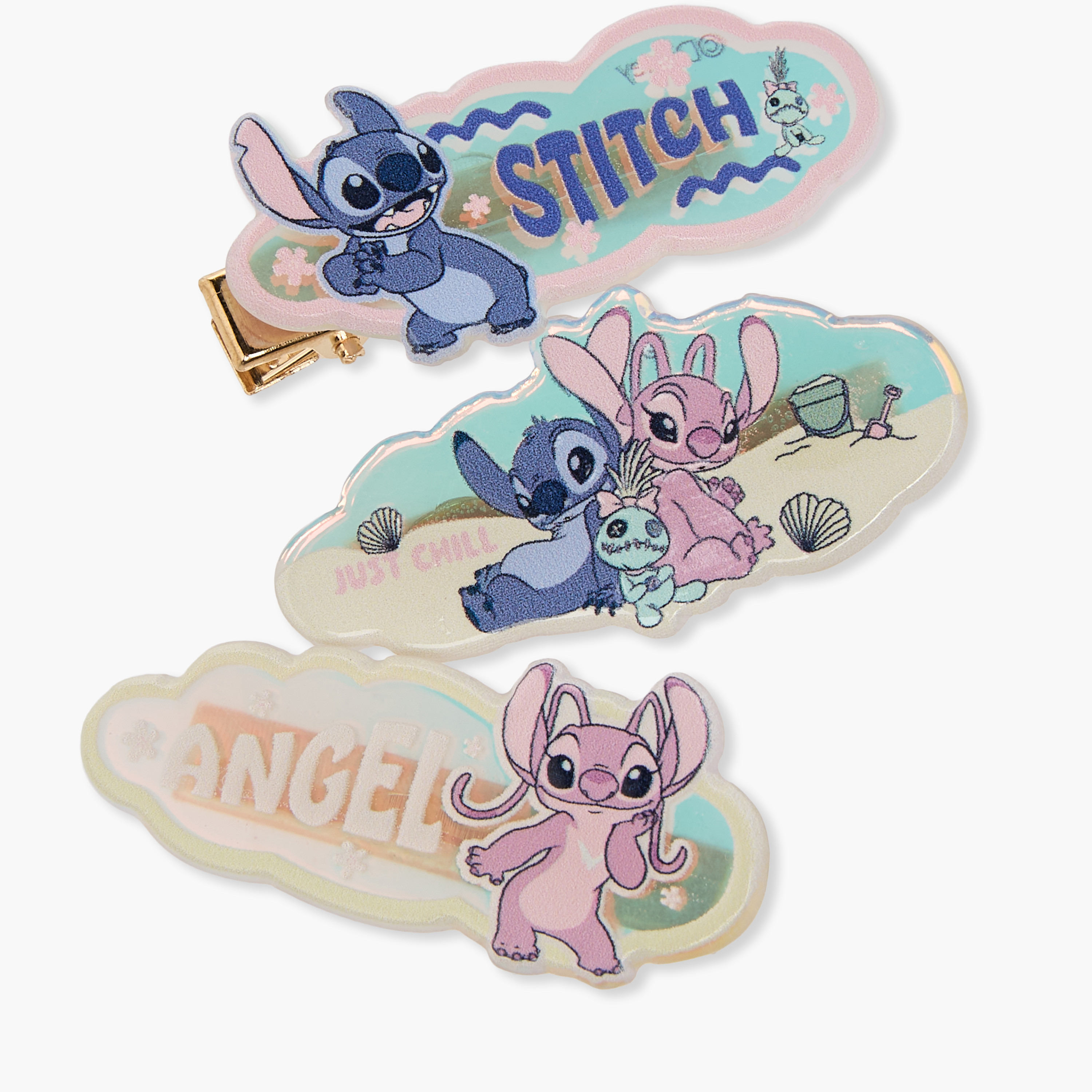 Pack of 3 Disney Hair Clips with Stitch and Angel Accent-girls-accessories-hairaccessories-image-5