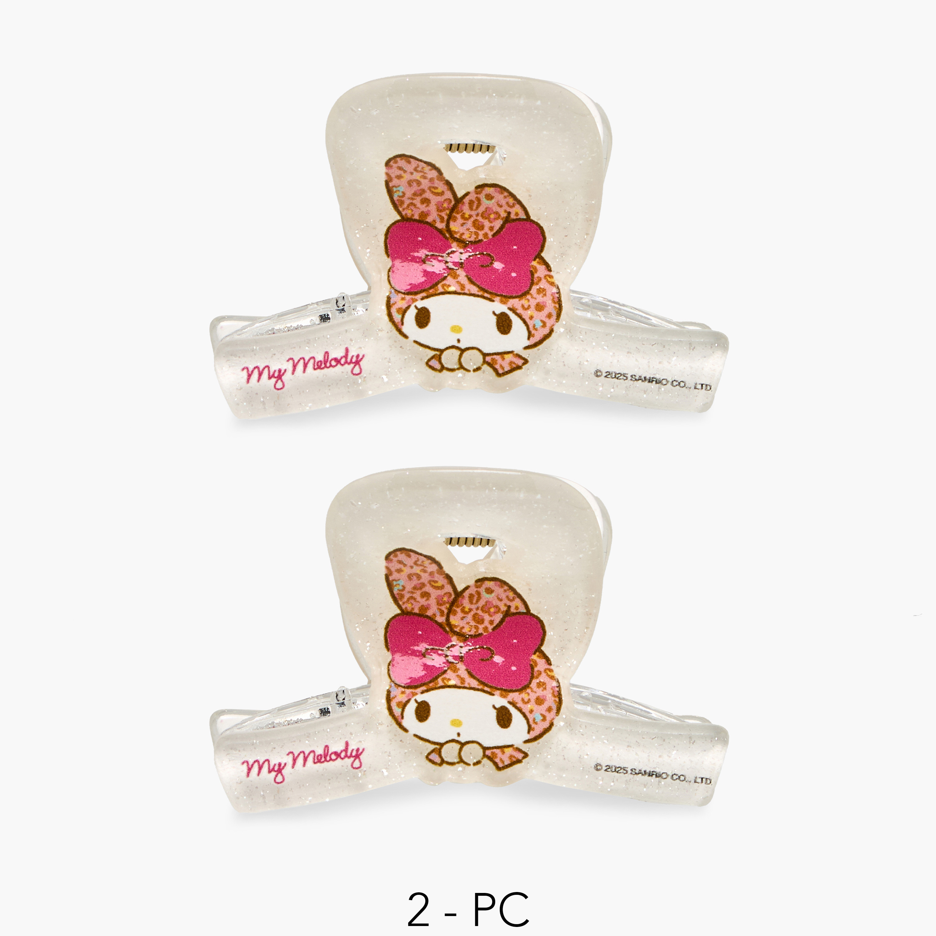 Pack of 2 My Melody Hair Clamp with Glitter Print-girls-accessories-hairaccessories-image-1