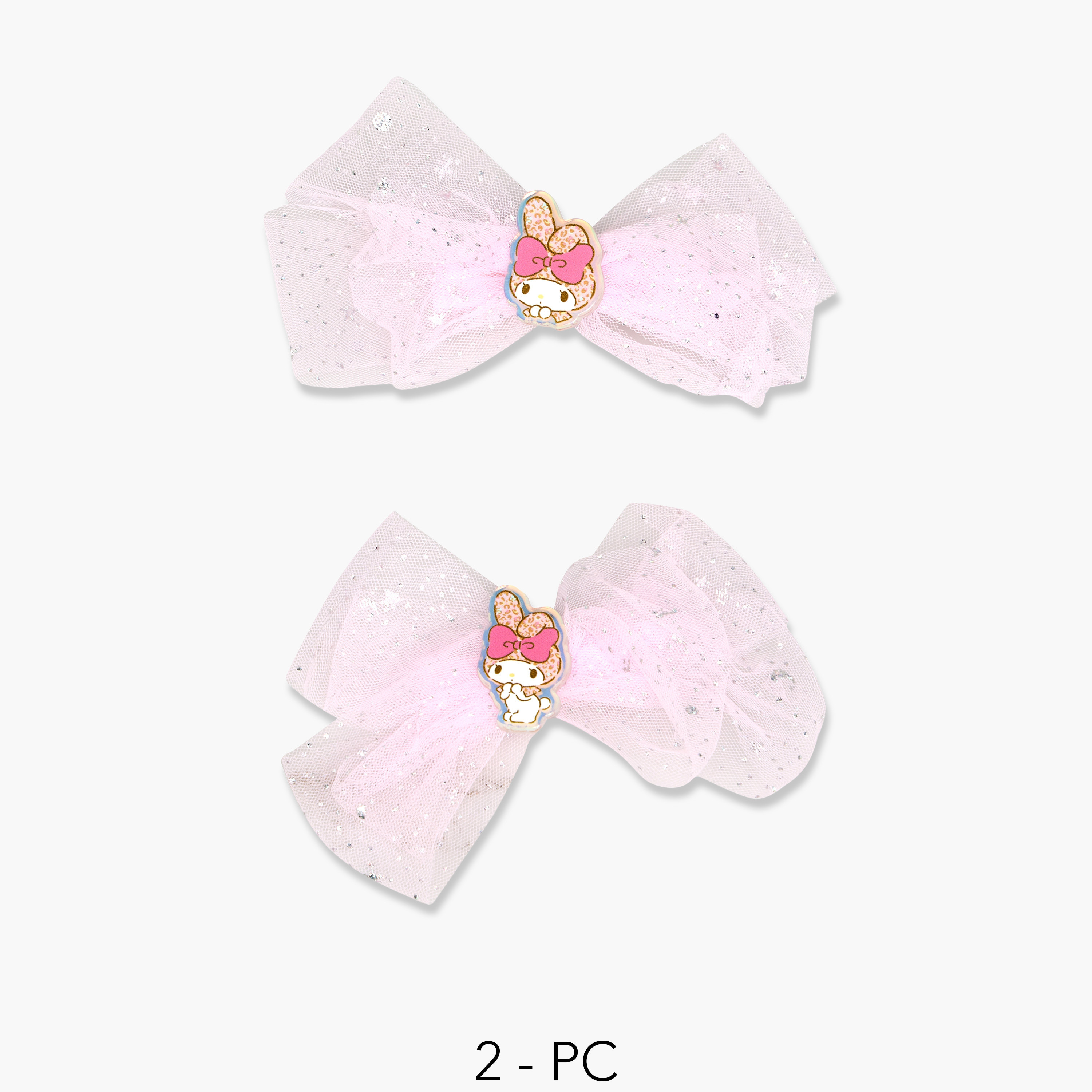 مشابك شعر ماي ميلودي بفيونكة شبكية عبوة من قطعتين-girls-accessories-hairaccessories-image-1