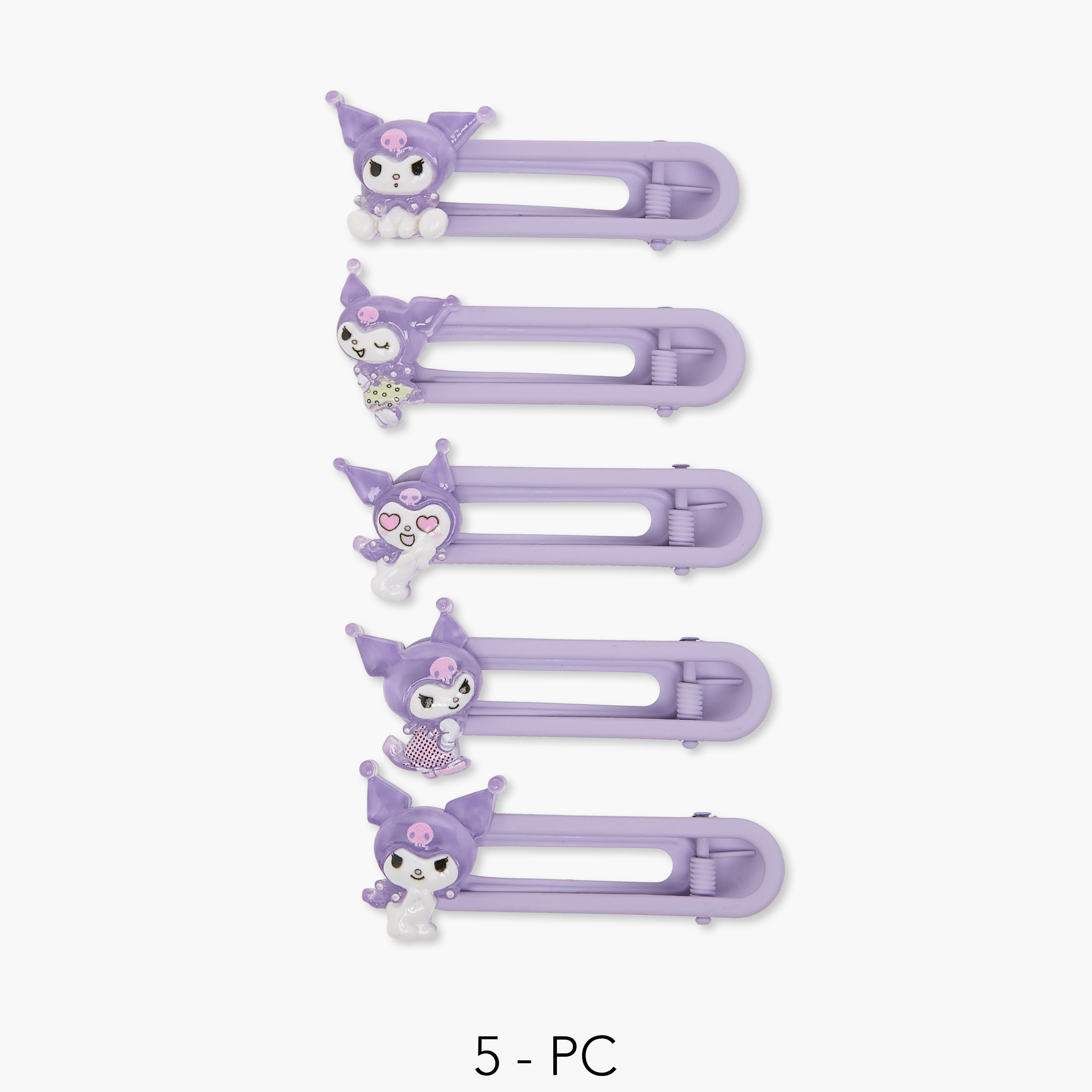 Pack of 5 Kuromi Hair Clips with Embellishment-girls-accessories-hairaccessories-image-1