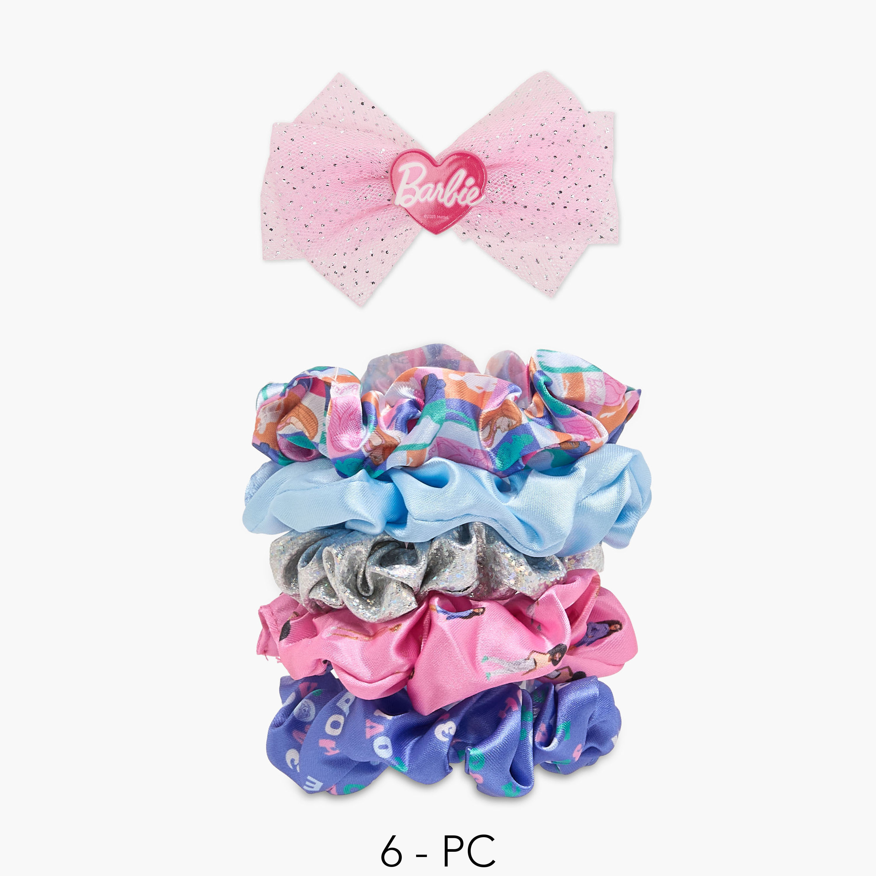Set of 6 Barbie Scrunchie with Hair Clip-girls-accessories-hairaccessories-image-1