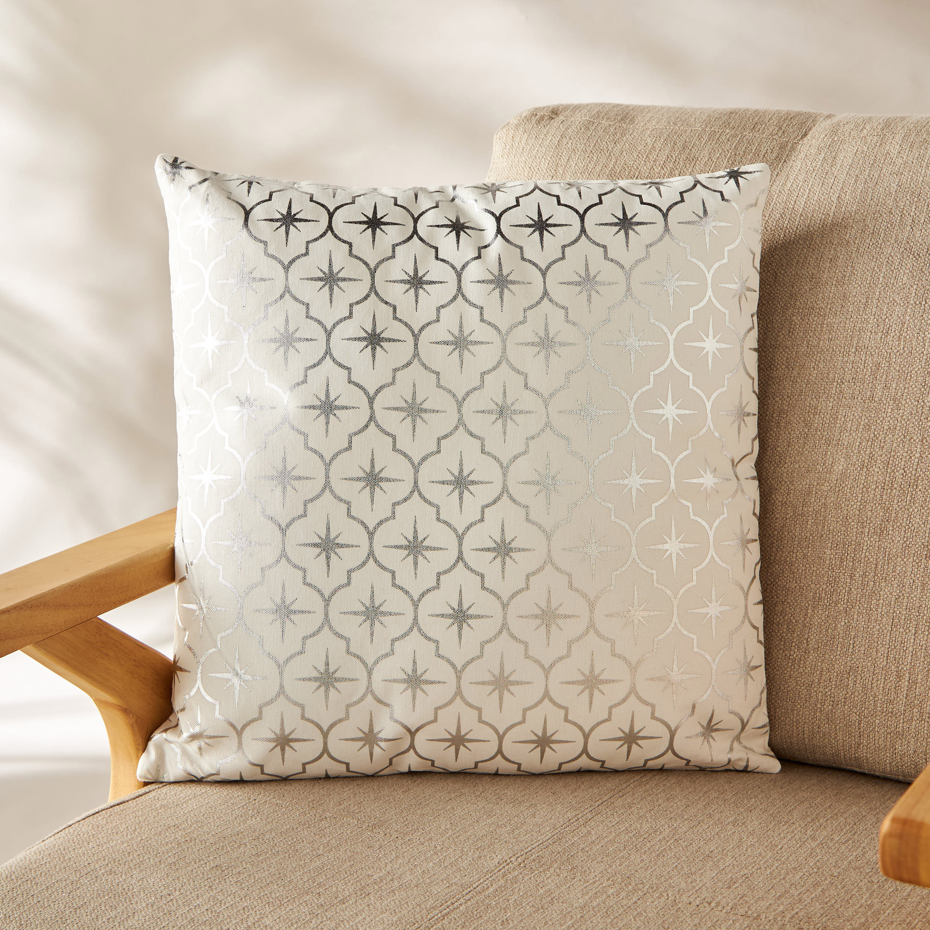 Star Print 2-Piece Filled Cushion Set - 45x45 cms-household-cushionsandthrows-filledcushions-decorativecushions-image-2